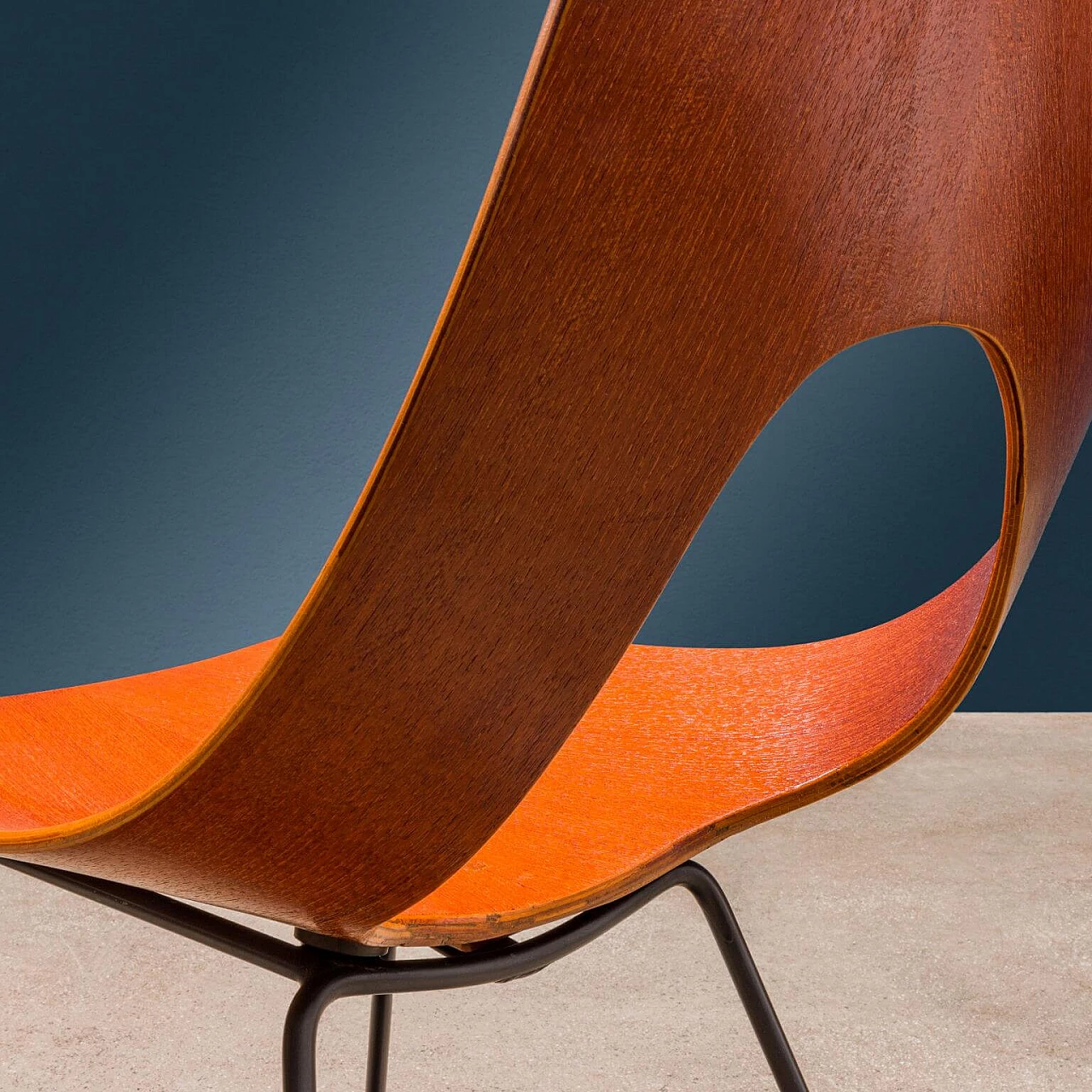 5 Ariston chairs in curved plywood by Augusto Bozzi for Saporiti, 1950s 3