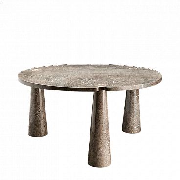 Eros table in grey Mondragone marble by Angelo Mangiarotti for Skipper, 1970s