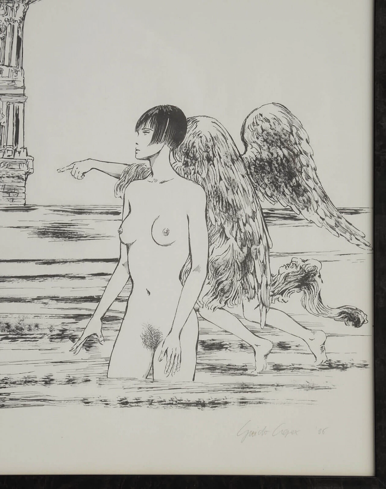 Guido Crepax, Acqua alta, multiplo su carta, 1986 5