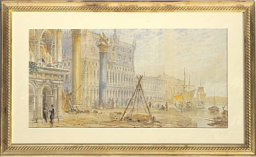 Veduta di Venezia, acquerello su carta, fine '800