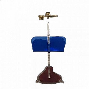 Acrylic glass and brass coat stand by Ambrosio, 1950s