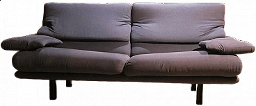 Alanda sofa in grey alcantara by Paolo Piva for B&B Italia, 1980s