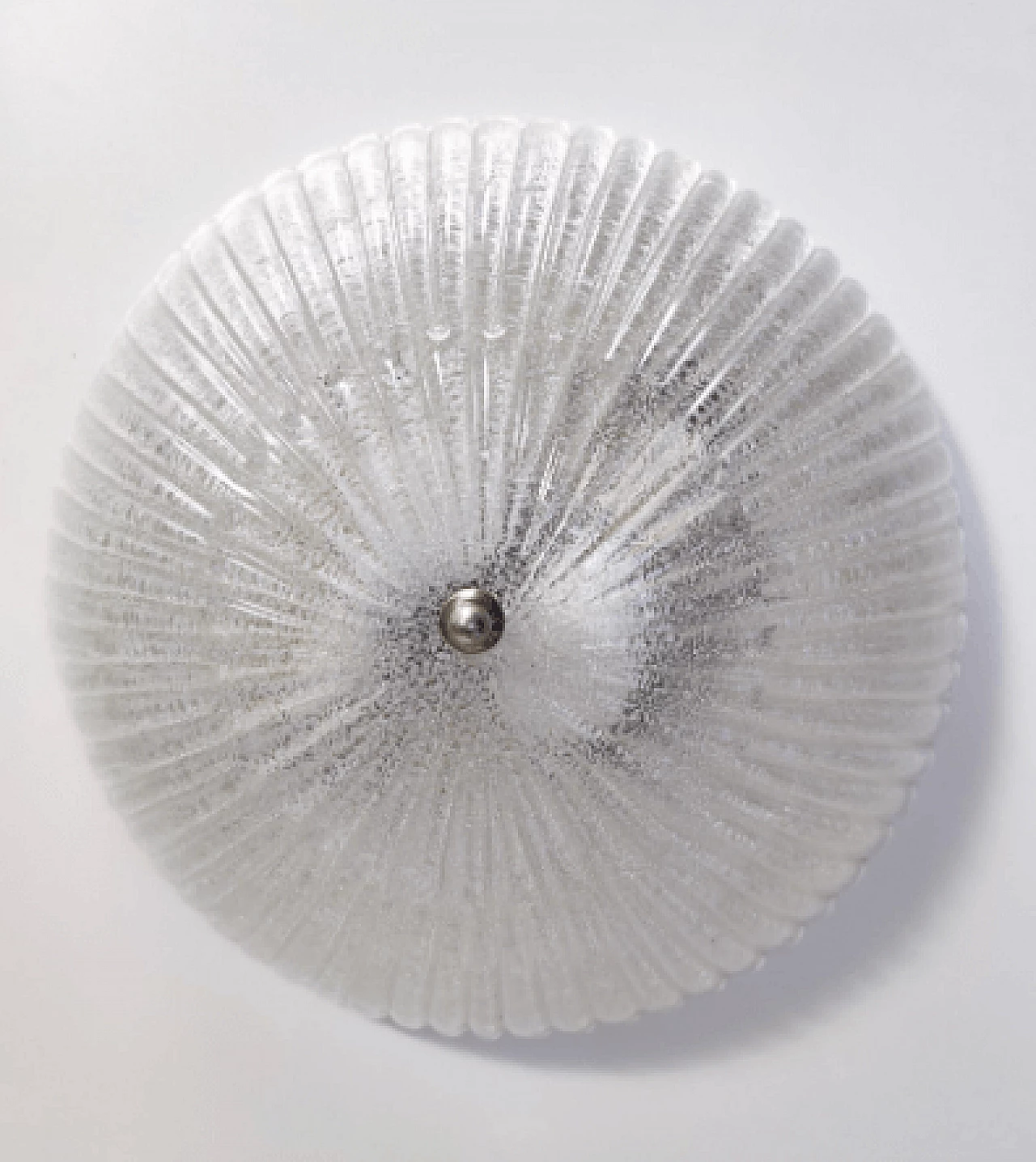 Pair of round Murano glass and metal lamps, 1970s 11