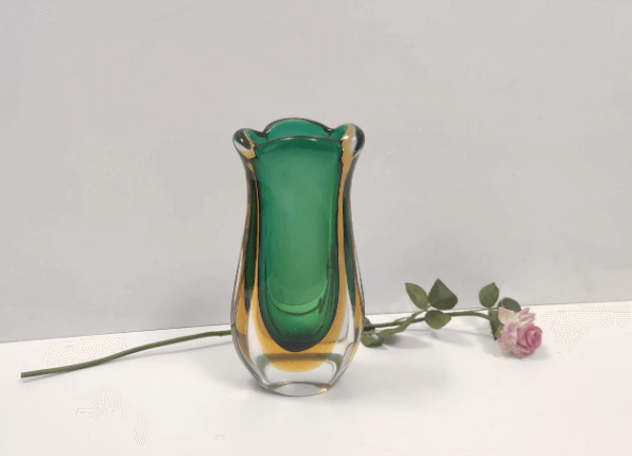 Submerged Murano glass vase attributed to Flavio Poli, 1950s 2