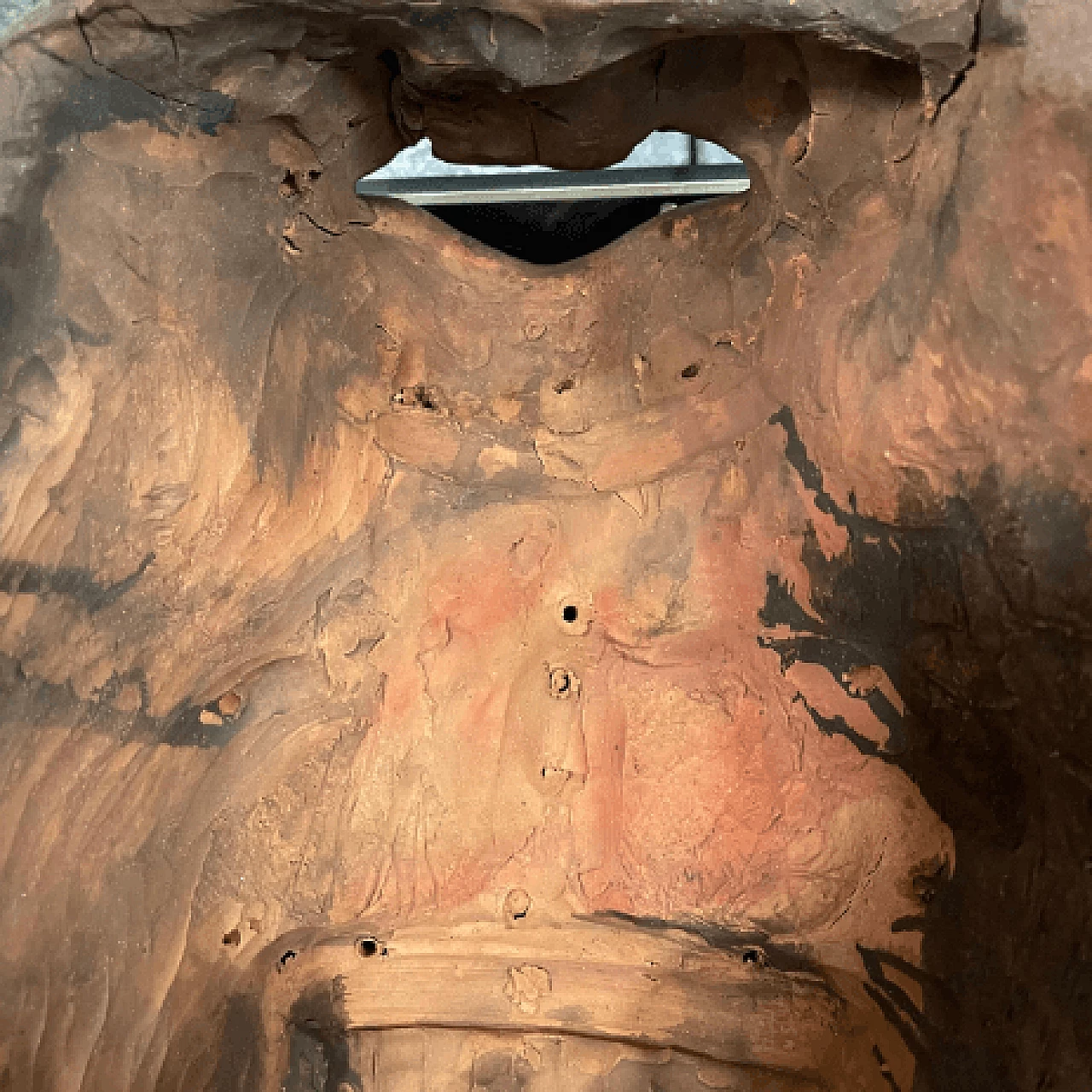 Angelo Zanella, bonobo monkey head, terracotta sculpture, 2019 16