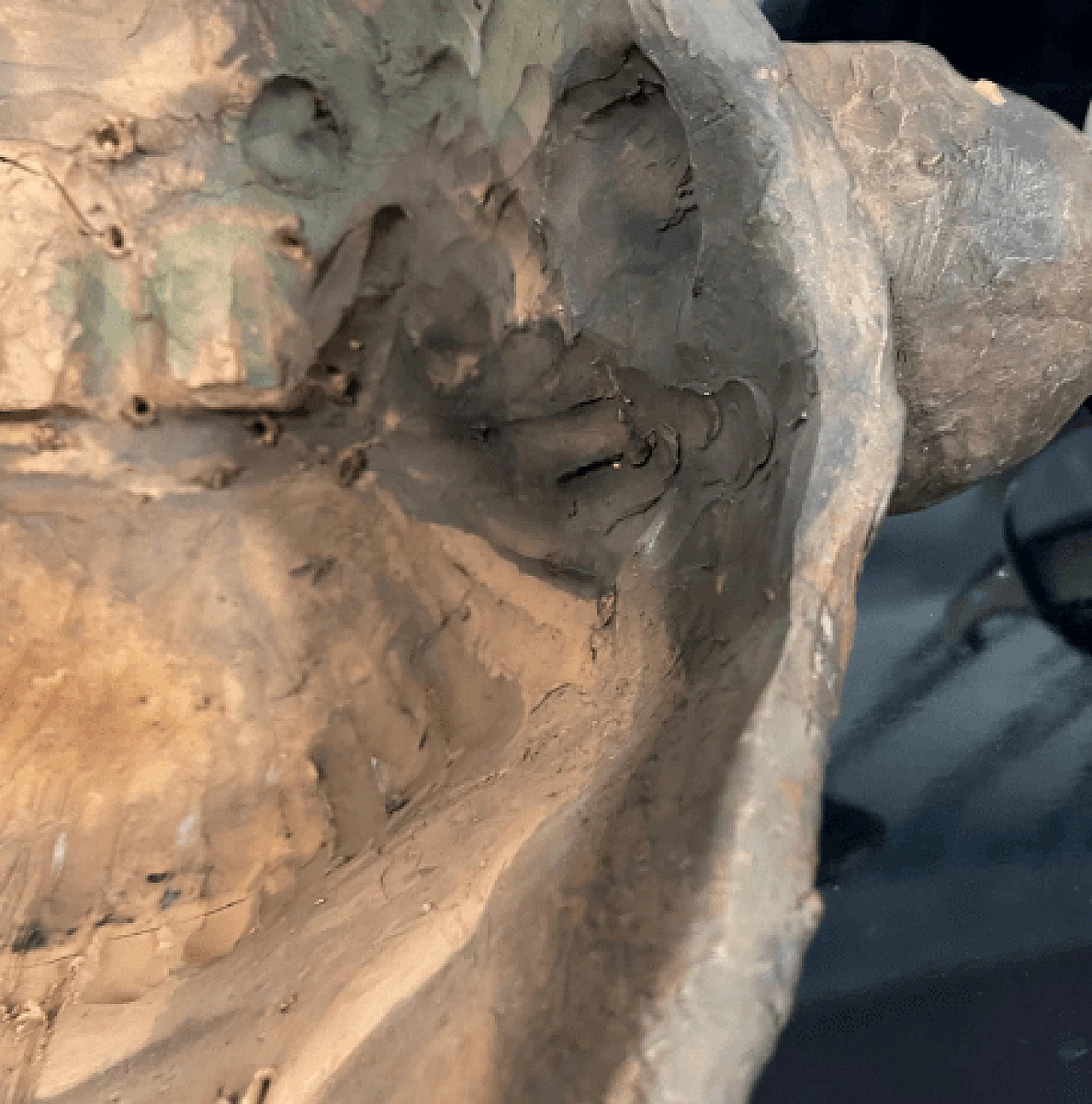 Angelo Zanella, bonobo monkey head, terracotta sculpture, 2018 15