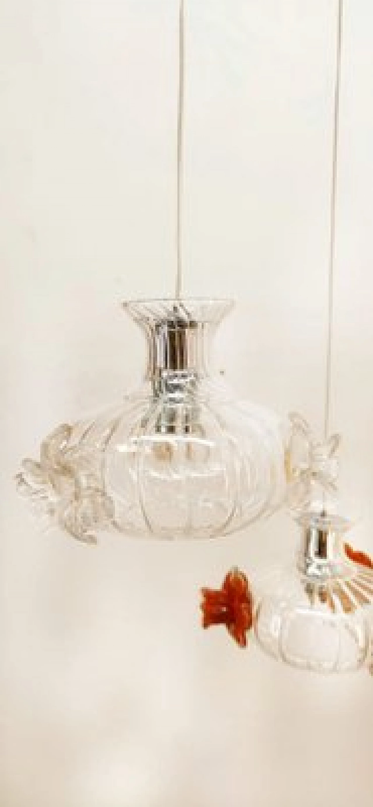 Murano glass pendant lamp with colored roses, 1990s 3