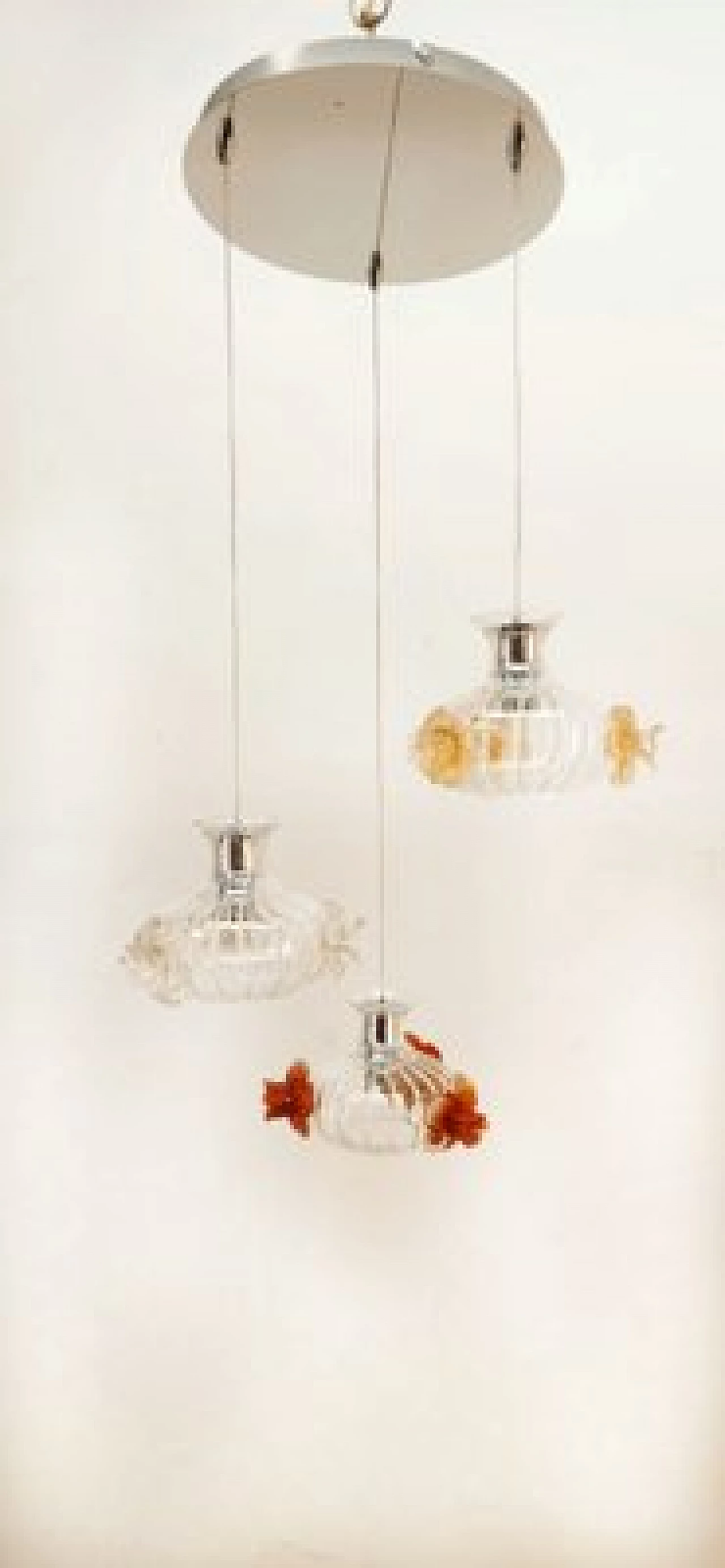 Murano glass pendant lamp with colored roses, 1990s 5