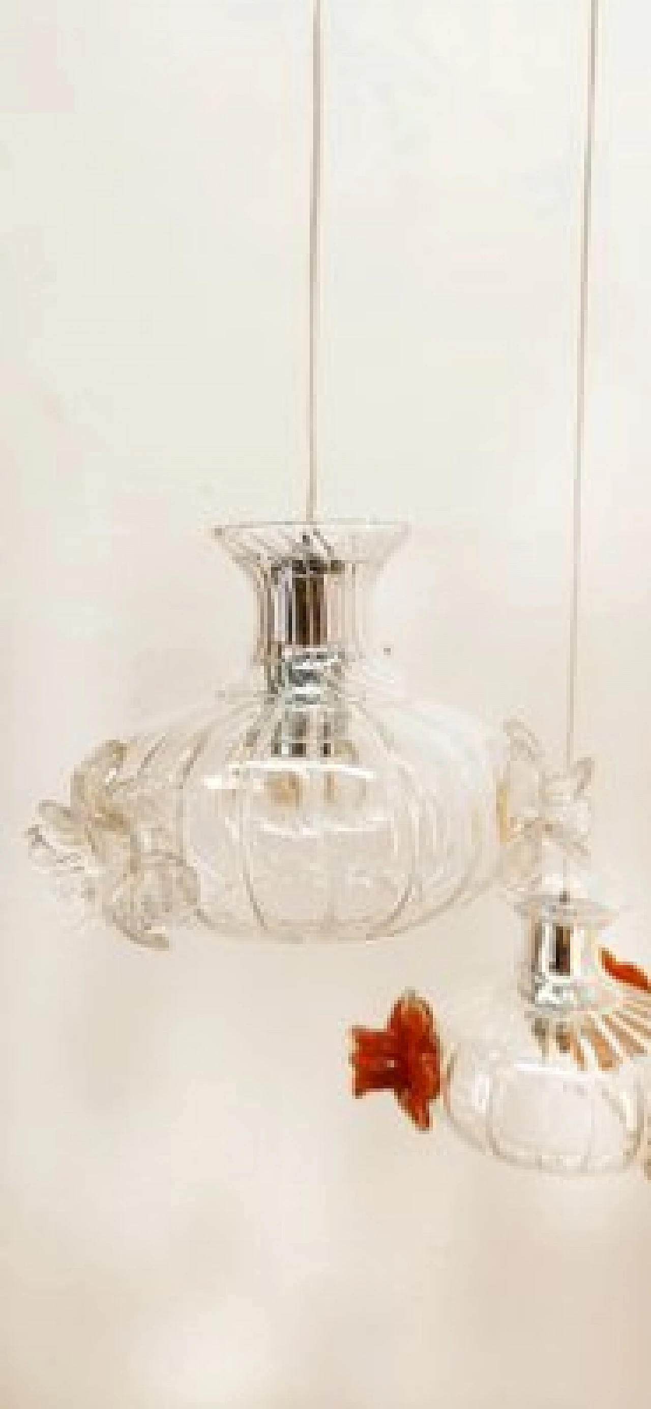 Murano glass pendant lamp with colored roses, 1990s 6