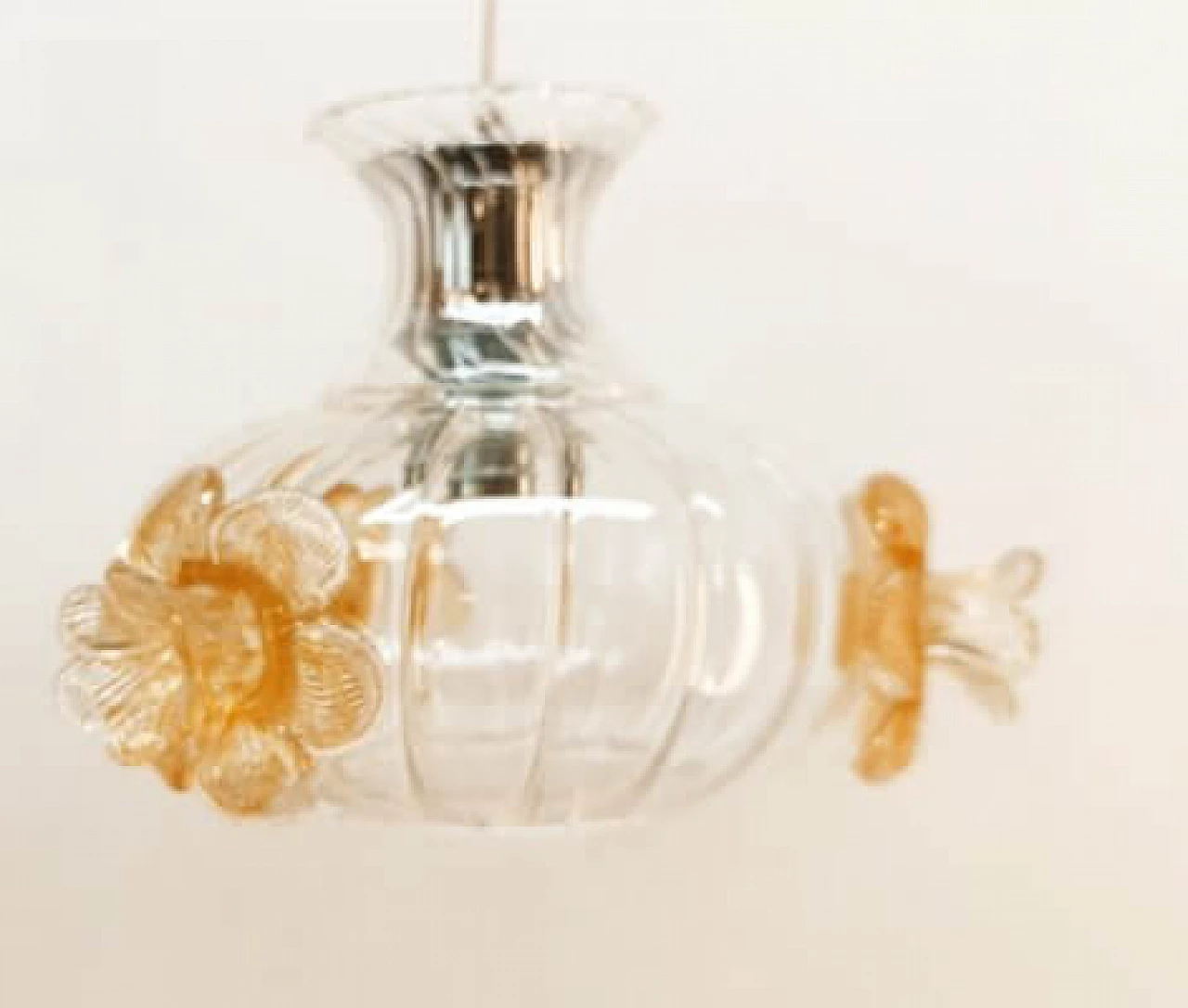 Murano glass pendant lamp with colored roses, 1990s 7