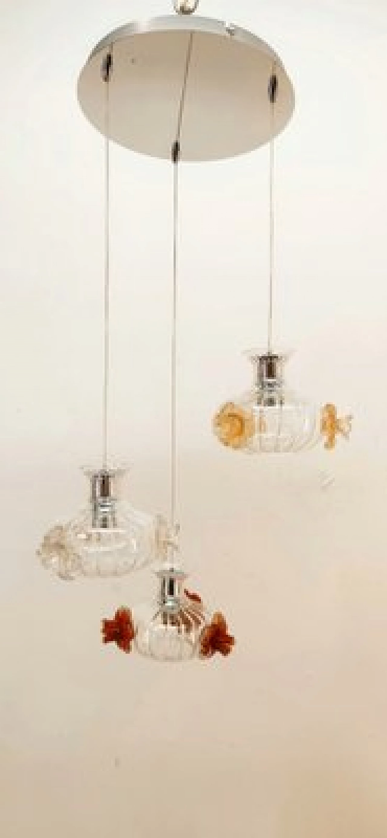 Murano glass pendant lamp with colored roses, 1990s 9