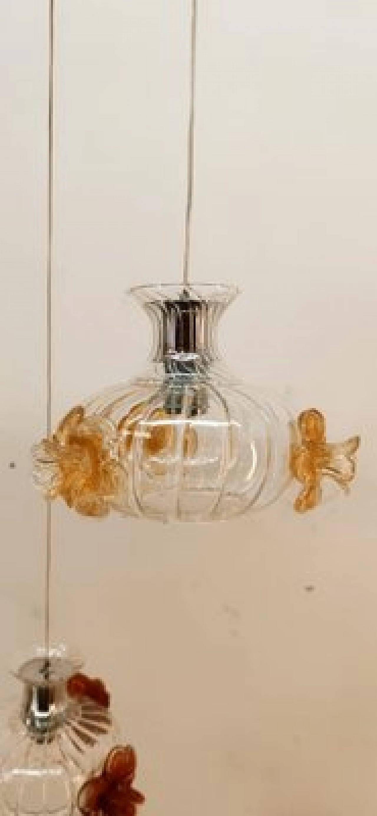 Murano glass pendant lamp with colored roses, 1990s 11