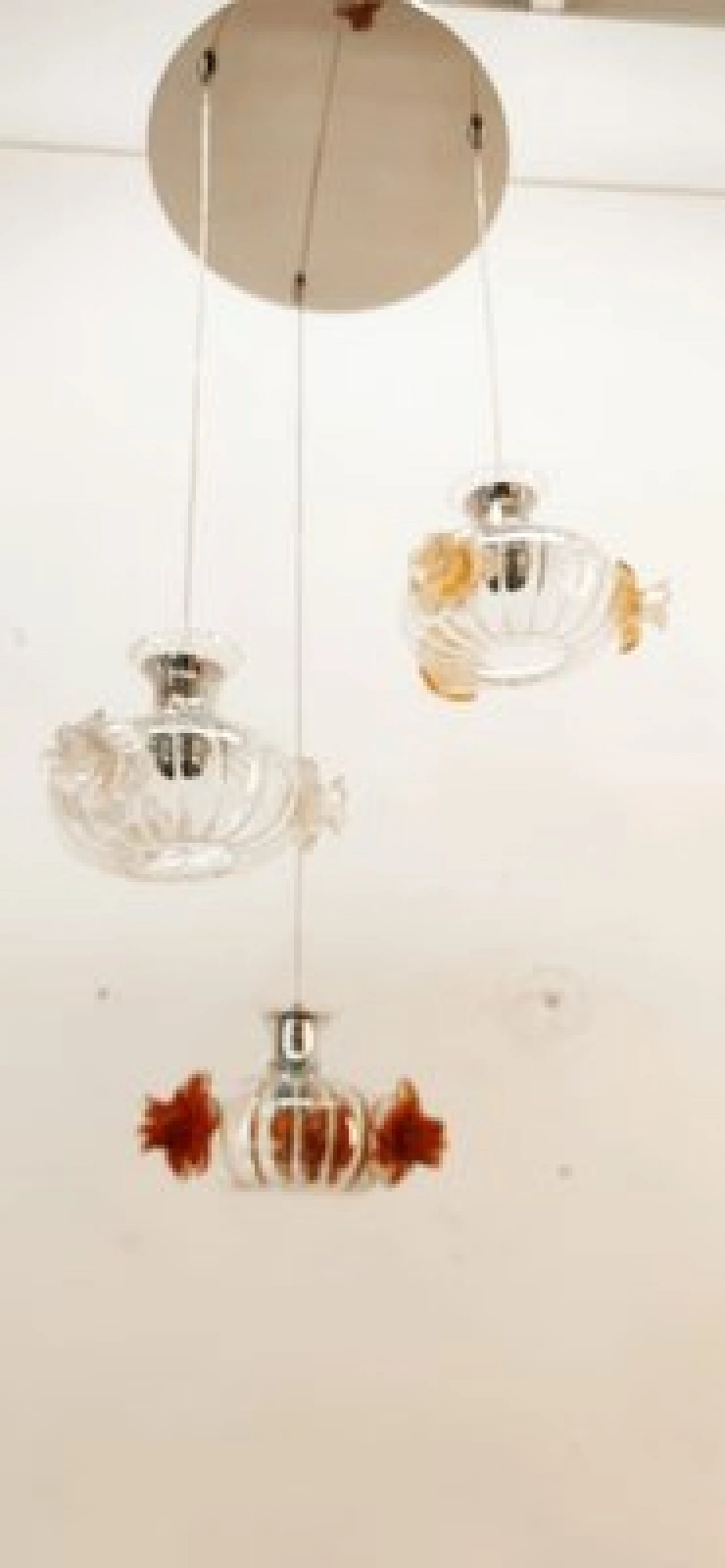 Murano glass pendant lamp with colored roses, 1990s 12