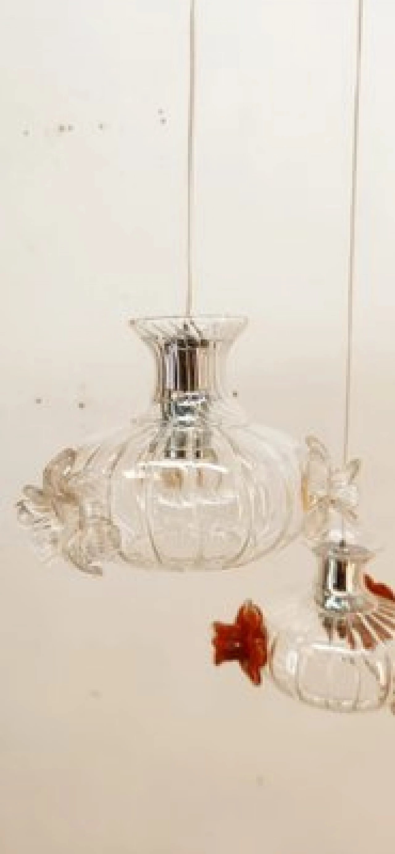 Murano glass pendant lamp with colored roses, 1990s 16