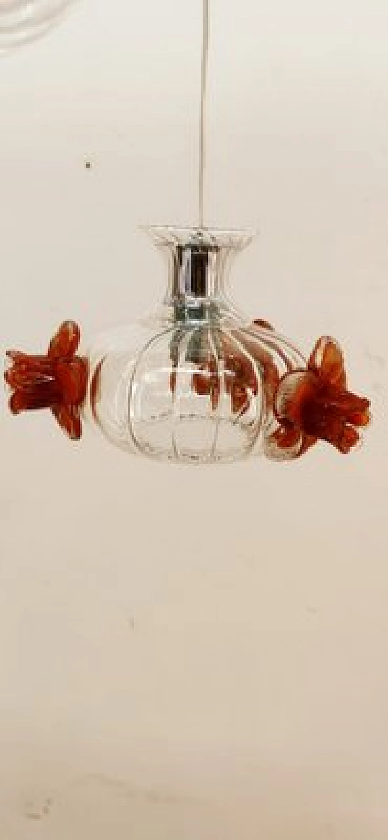 Murano glass pendant lamp with colored roses, 1990s 17