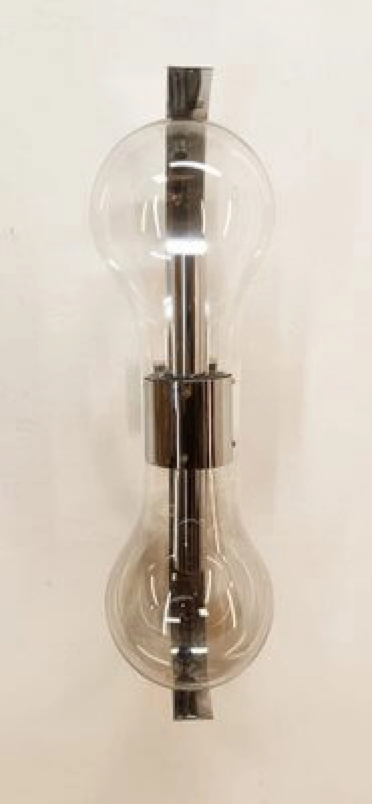 Space Age double light chromed metal wall sconce, 1970s 5