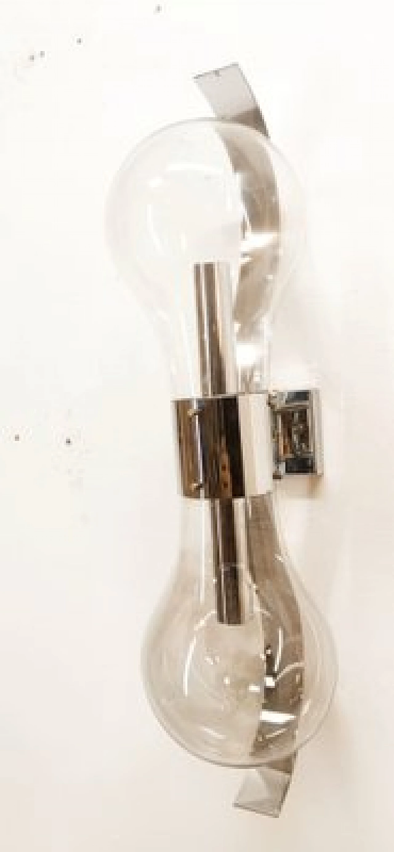 Space Age double light chromed metal wall sconce, 1970s 10