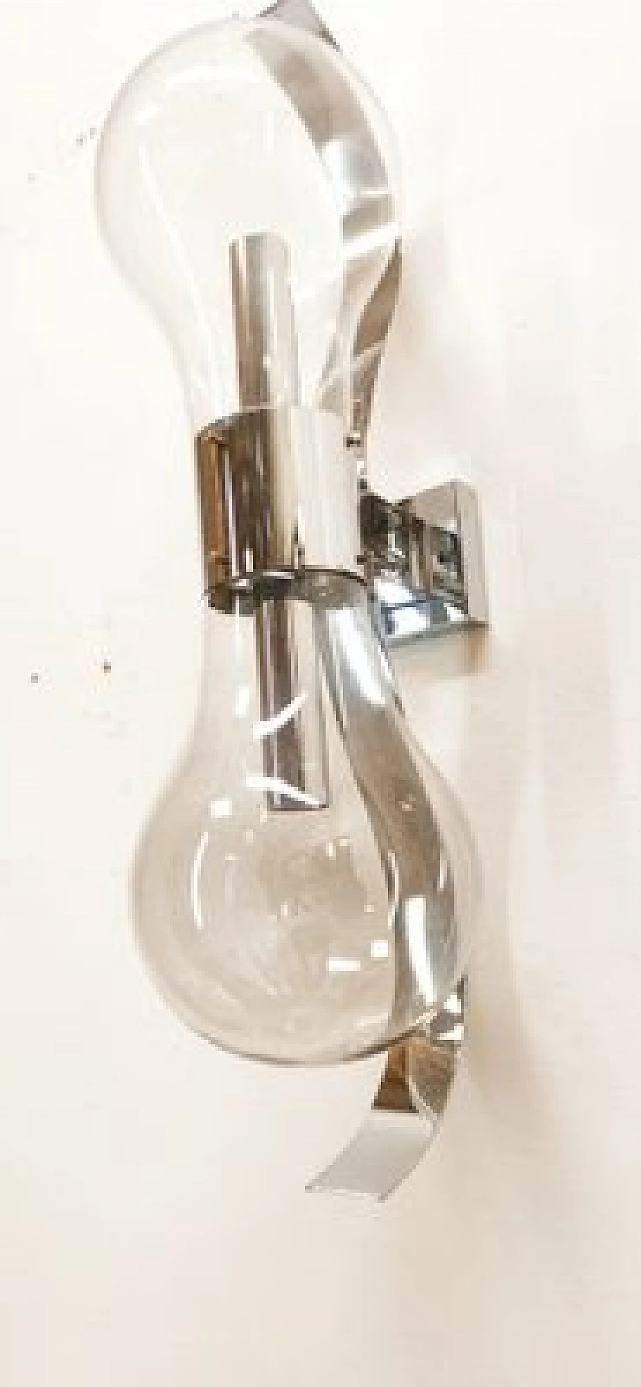 Space Age double light chromed metal wall sconce, 1970s 15