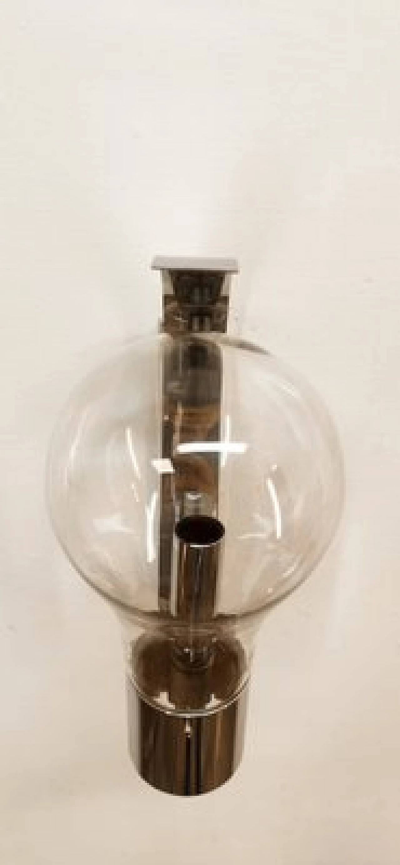 Space Age chromed metal and glass wall light, 1970s 6