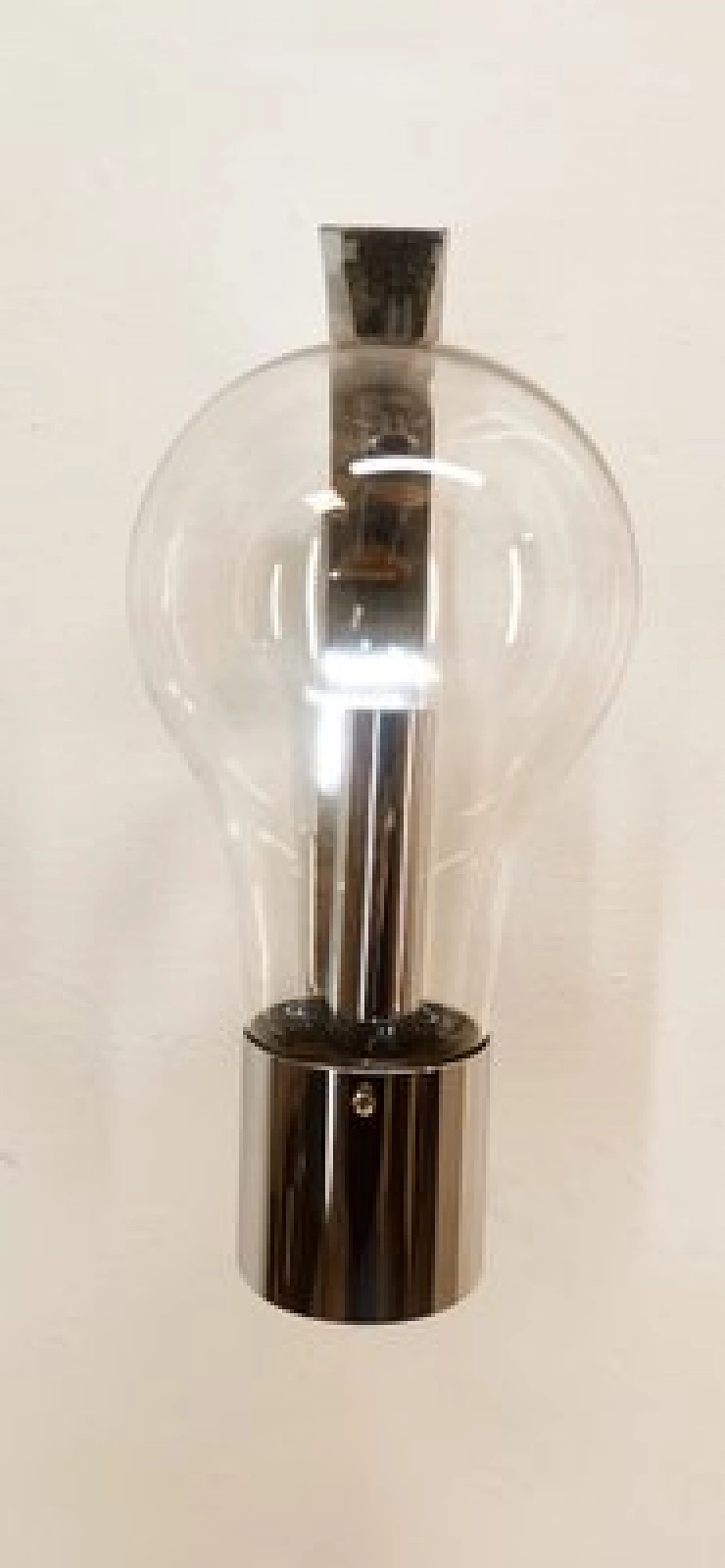Space Age chromed metal and glass wall light, 1970s 10
