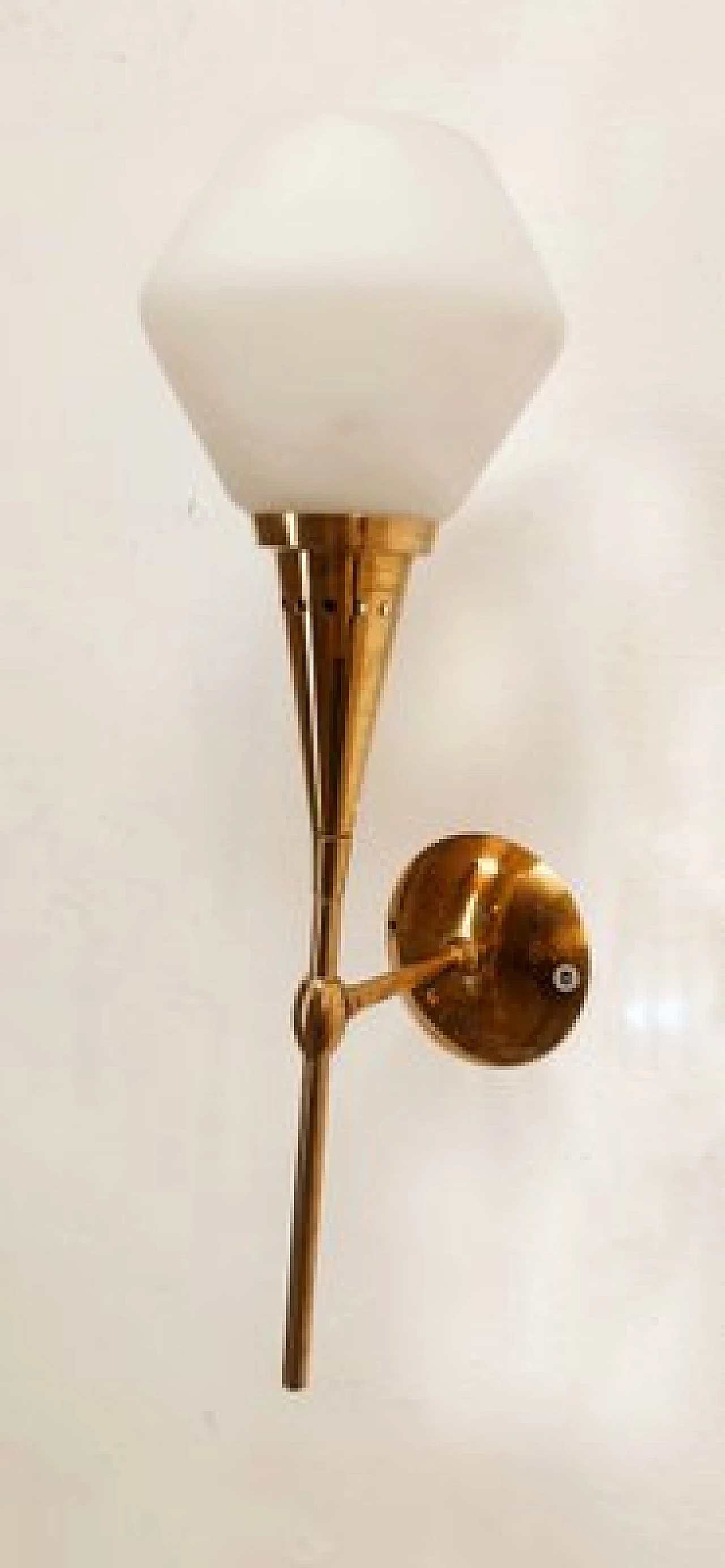 Brass and glass wall light by Stilnovo, 1960s 3