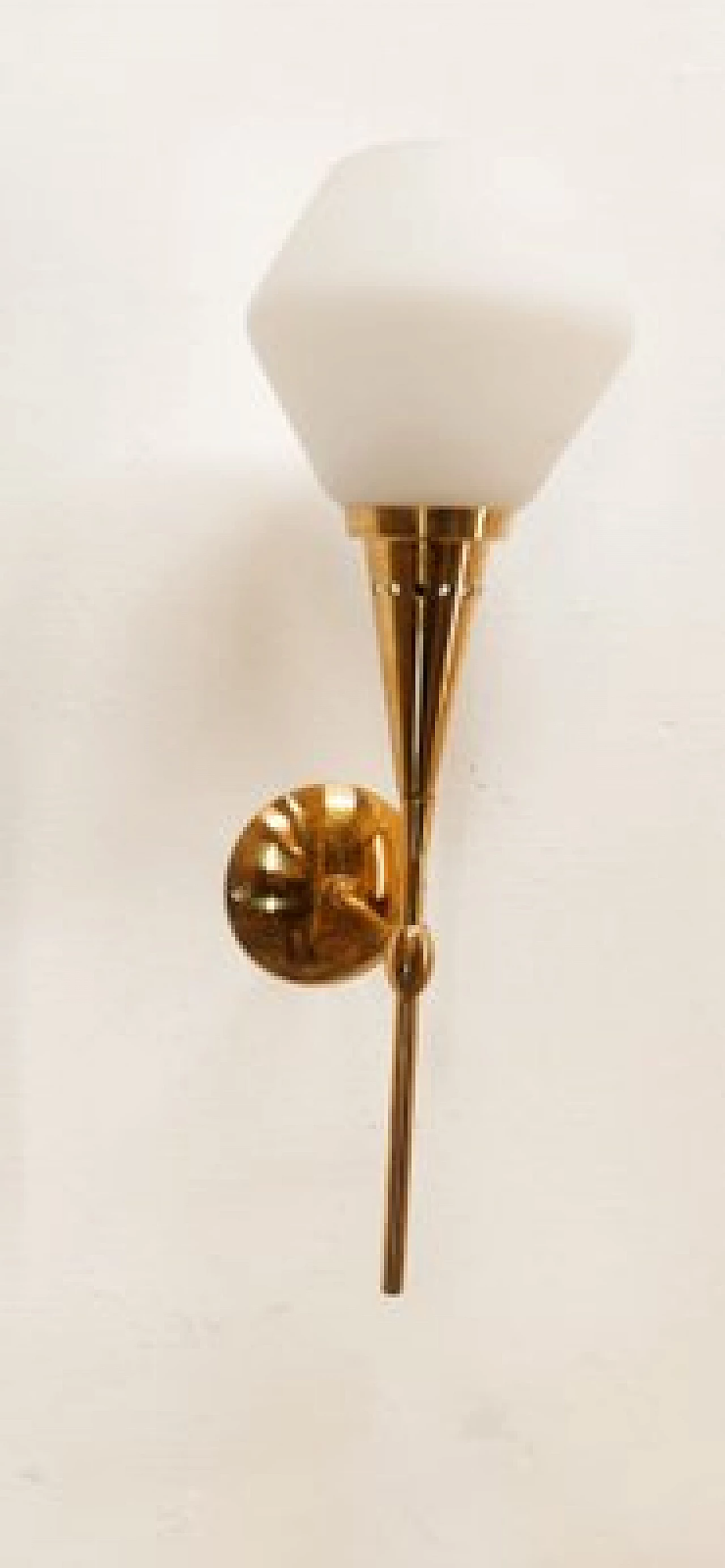 Brass and glass wall light by Stilnovo, 1960s 4