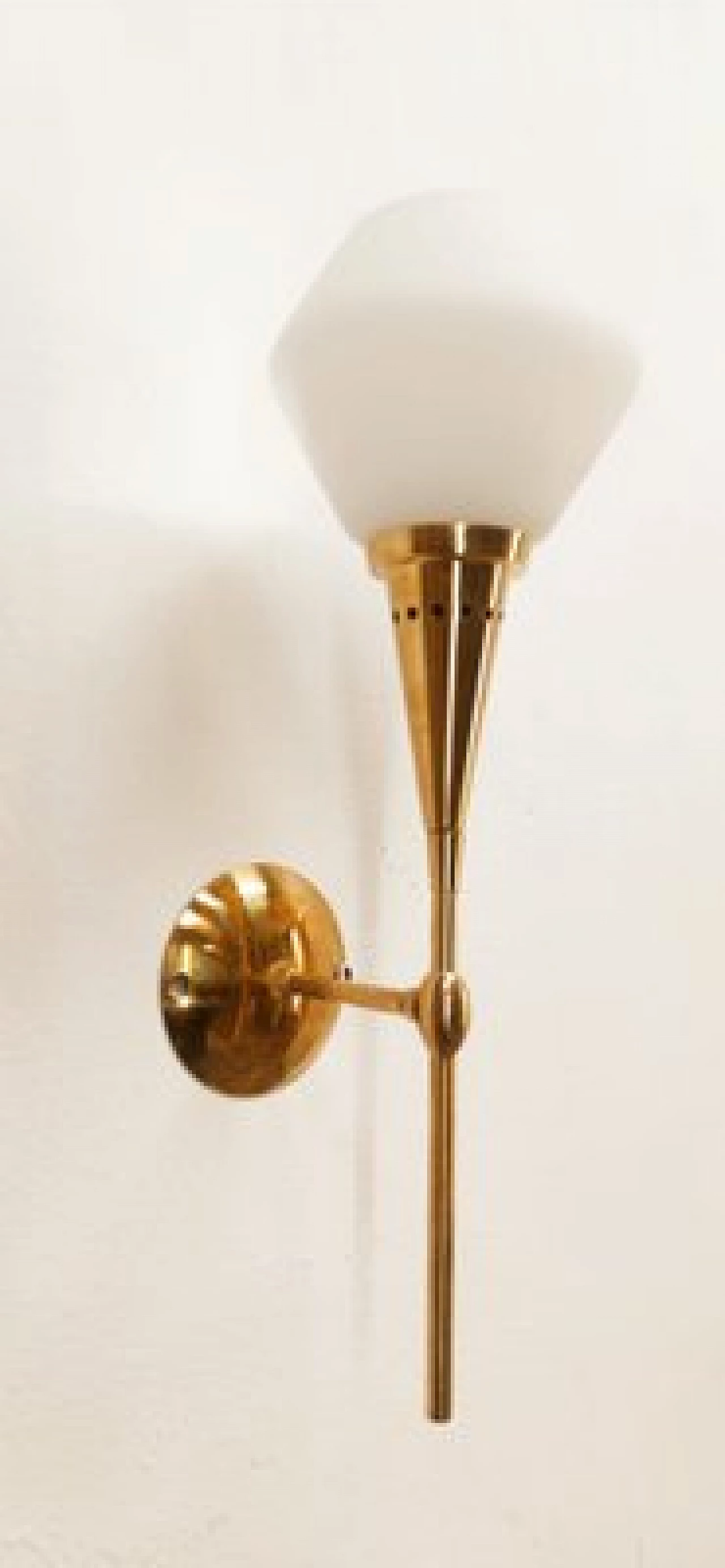 Brass and glass wall light by Stilnovo, 1960s 7