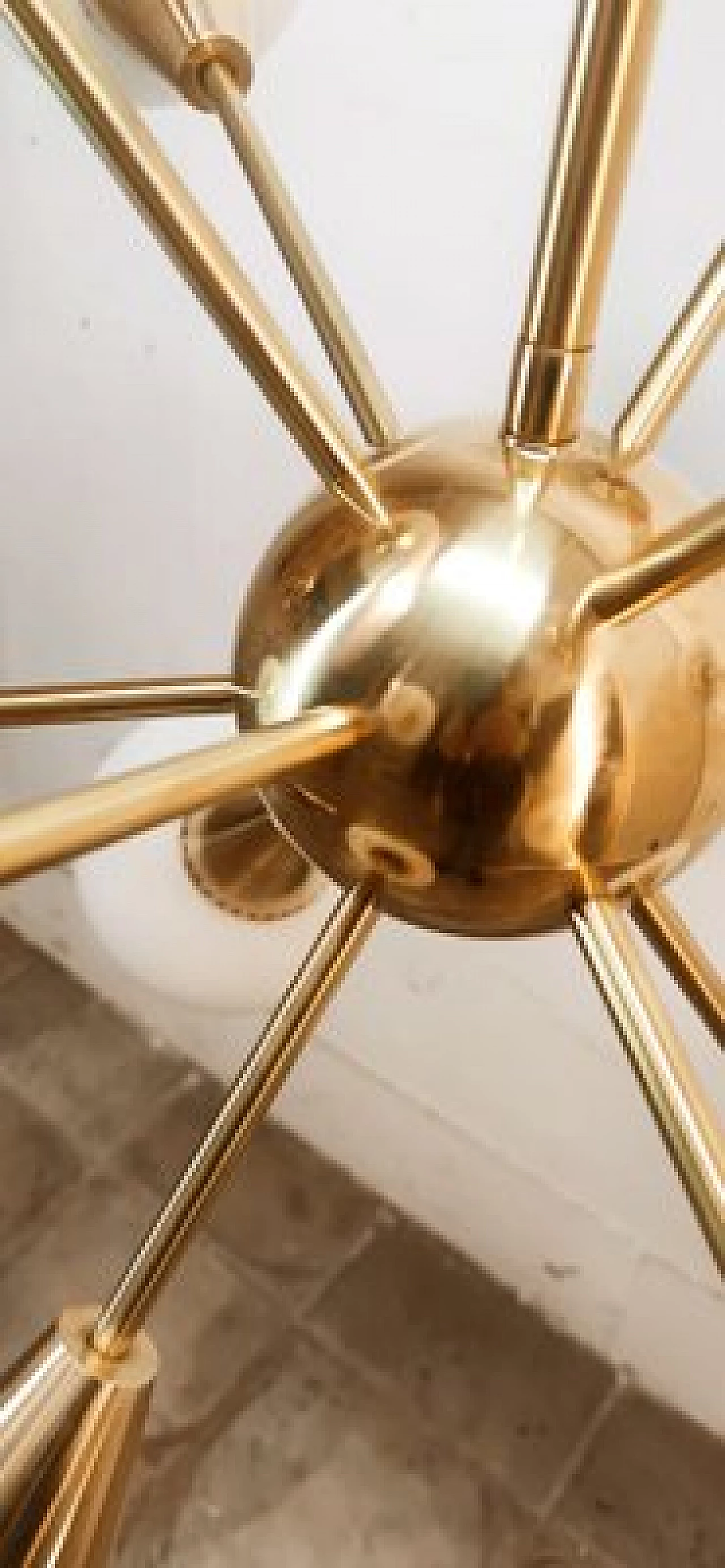 Sputnik twelve-light brass and glass chandelier, 1960s 4