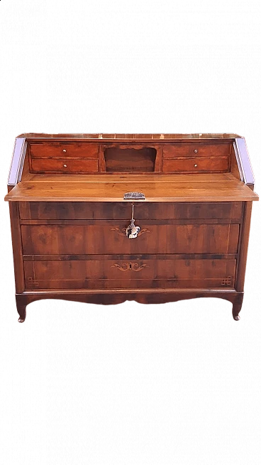 Emilian walnut flap with inlays, 19th century