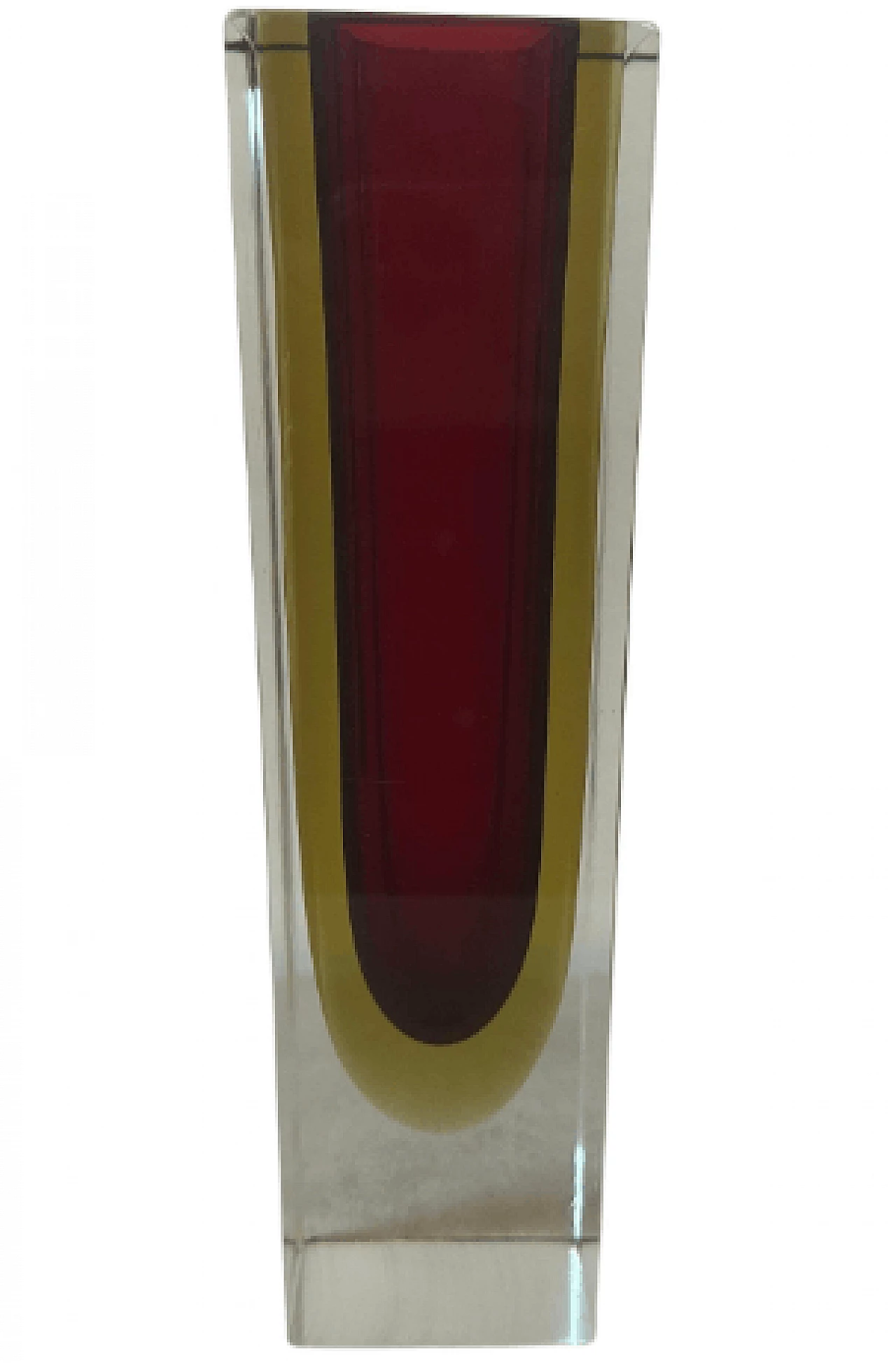 Square submerged Murano glass vase by Seguso, 1960s 1
