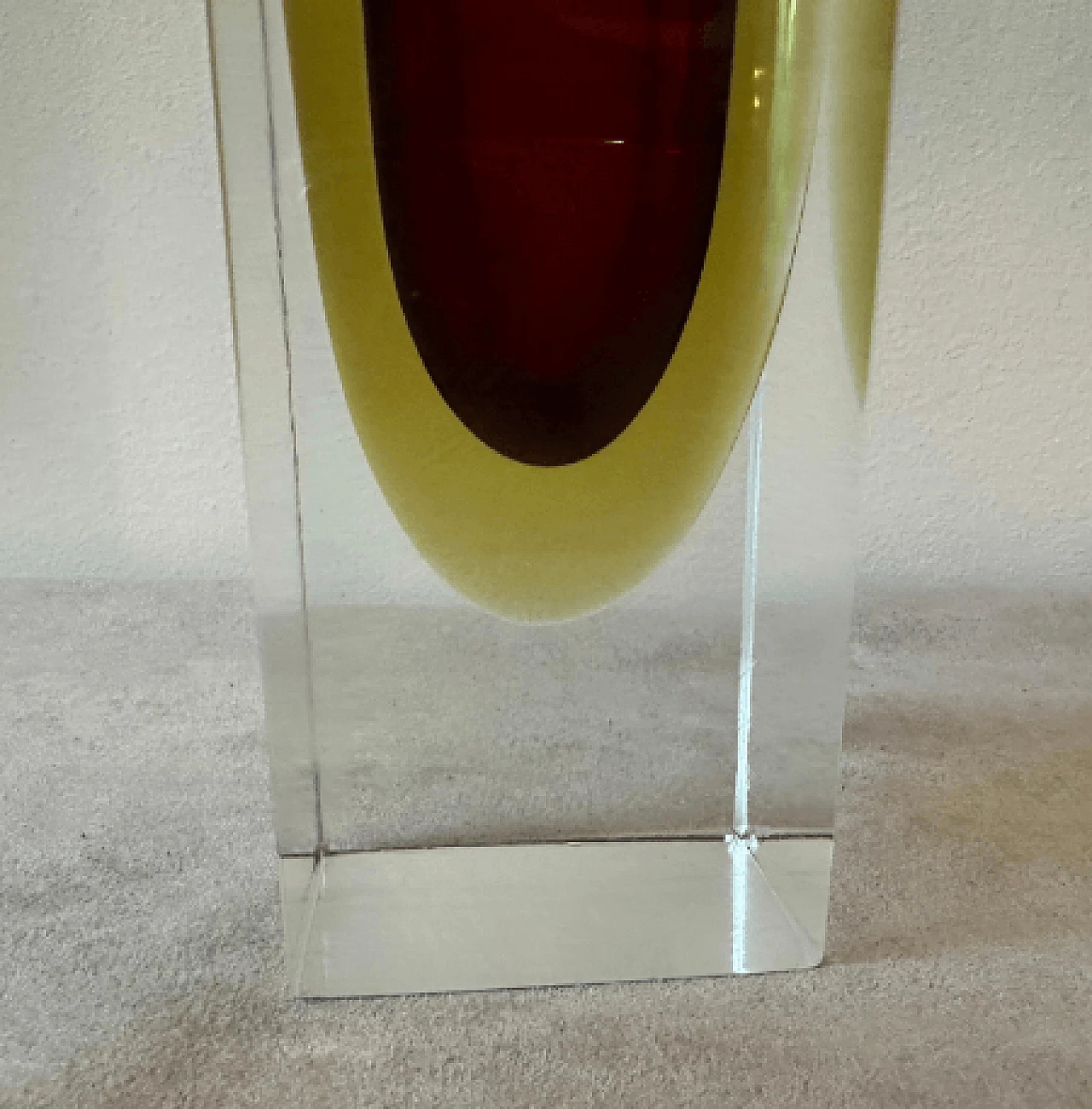Square submerged Murano glass vase by Seguso, 1960s 7
