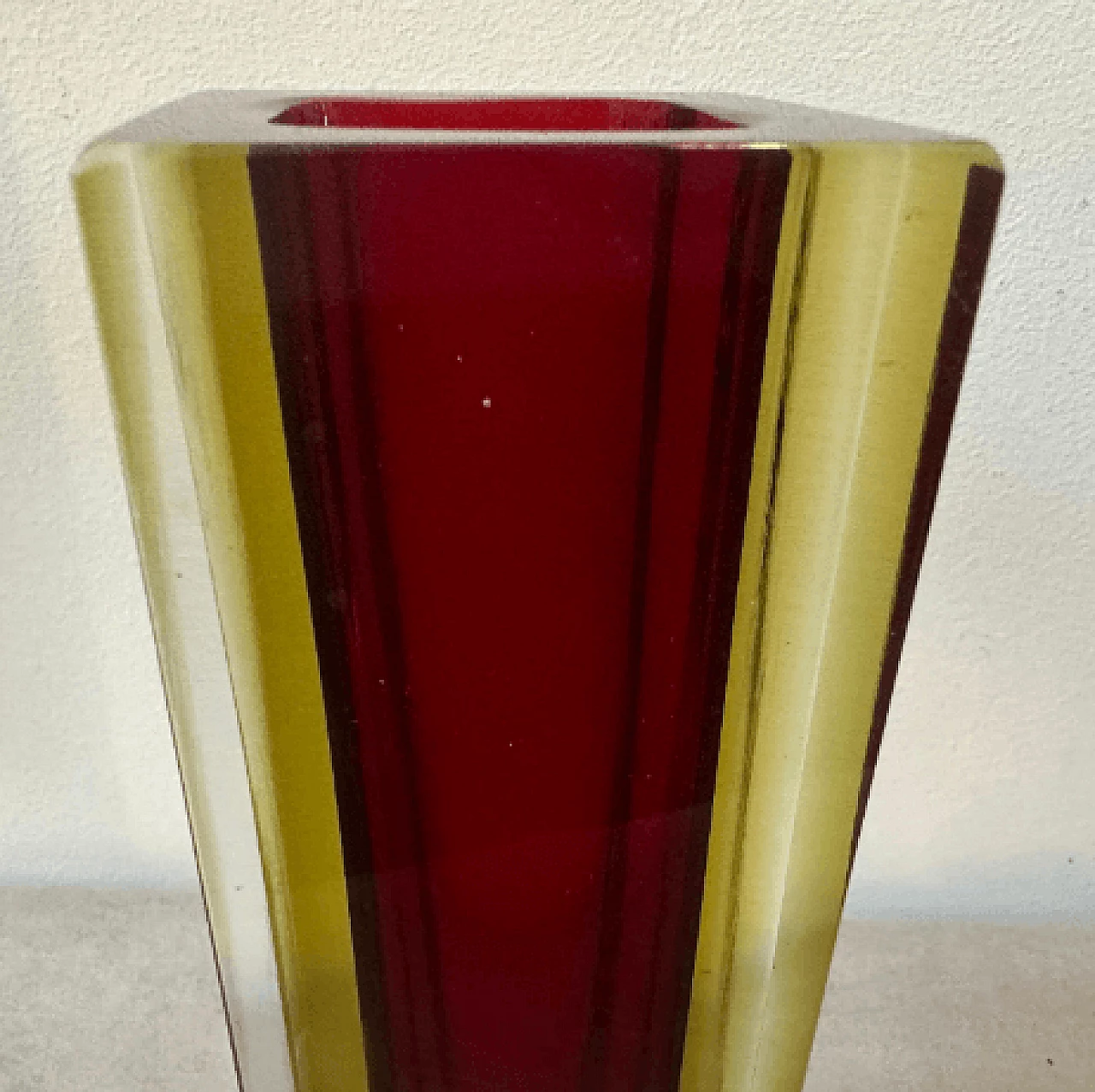 Square submerged Murano glass vase by Seguso, 1960s 8