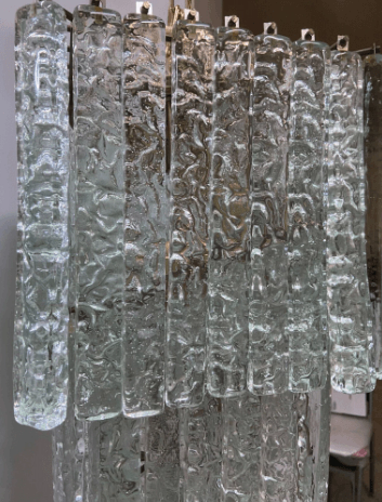 Lampadario a cascata in vetro di Murano di Mazzega, anni '70 5