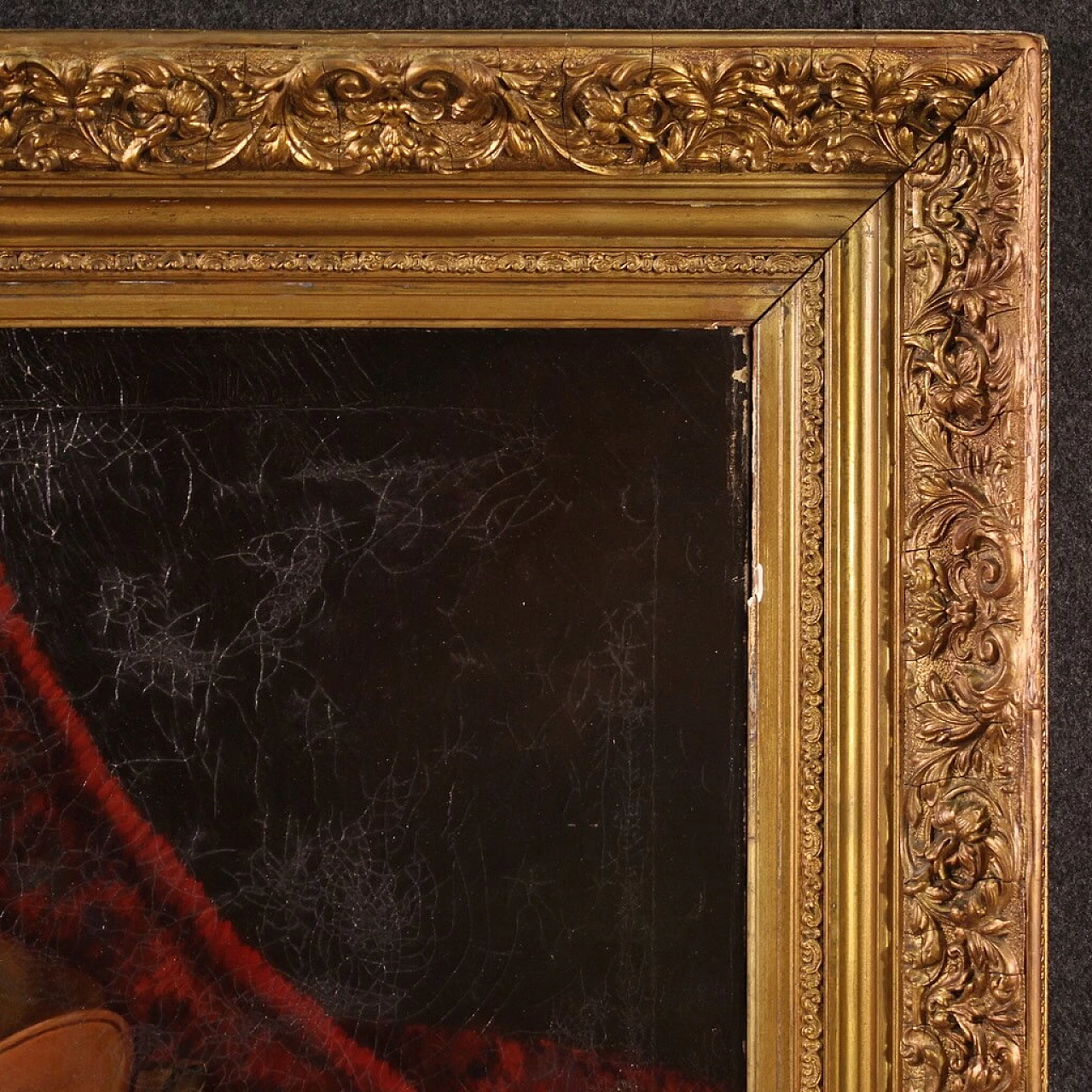 Derk Isselman, natura morta con cesto di frutta, dipinto a olio su tela, 1917 6