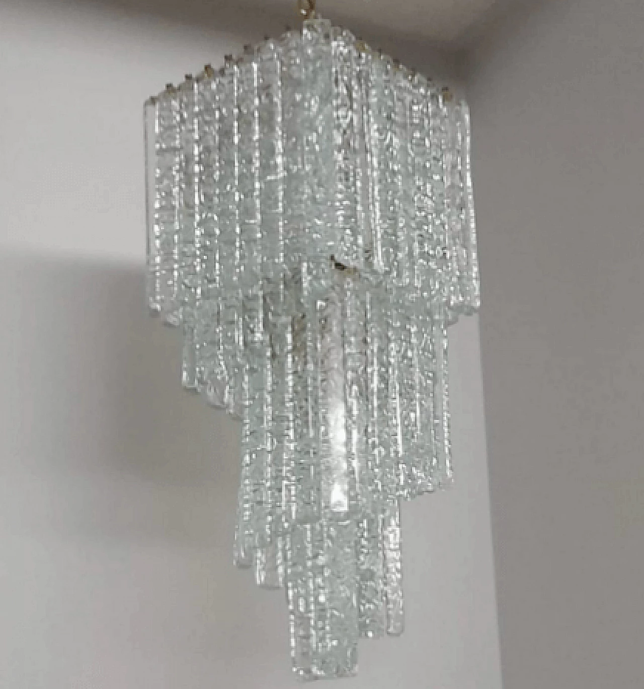 Murano glass cascade chandelier by Mazzega, 1970s 7
