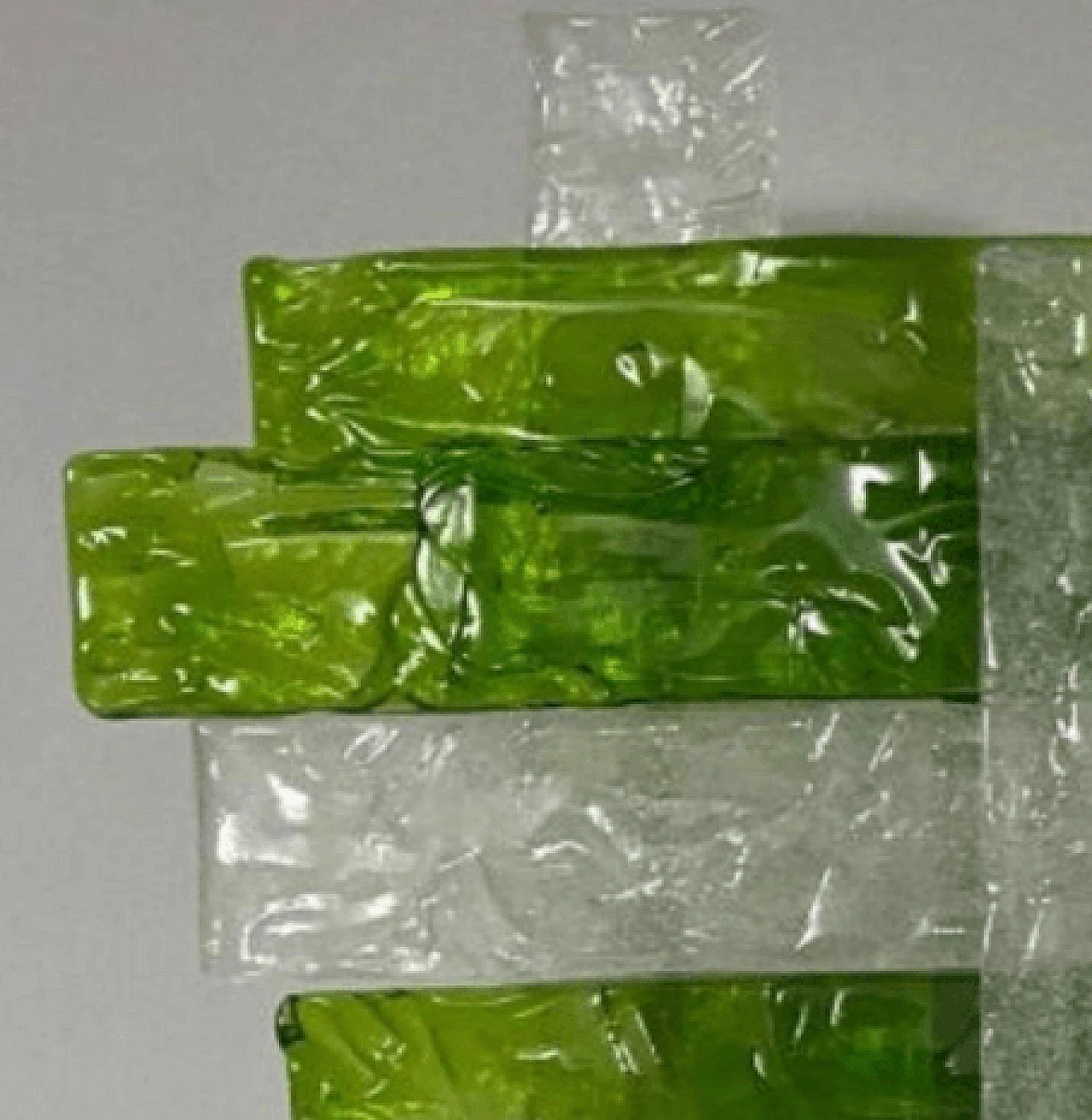 Applique in vetro di Murano verde e bianco di Mazzega, anni '70 6