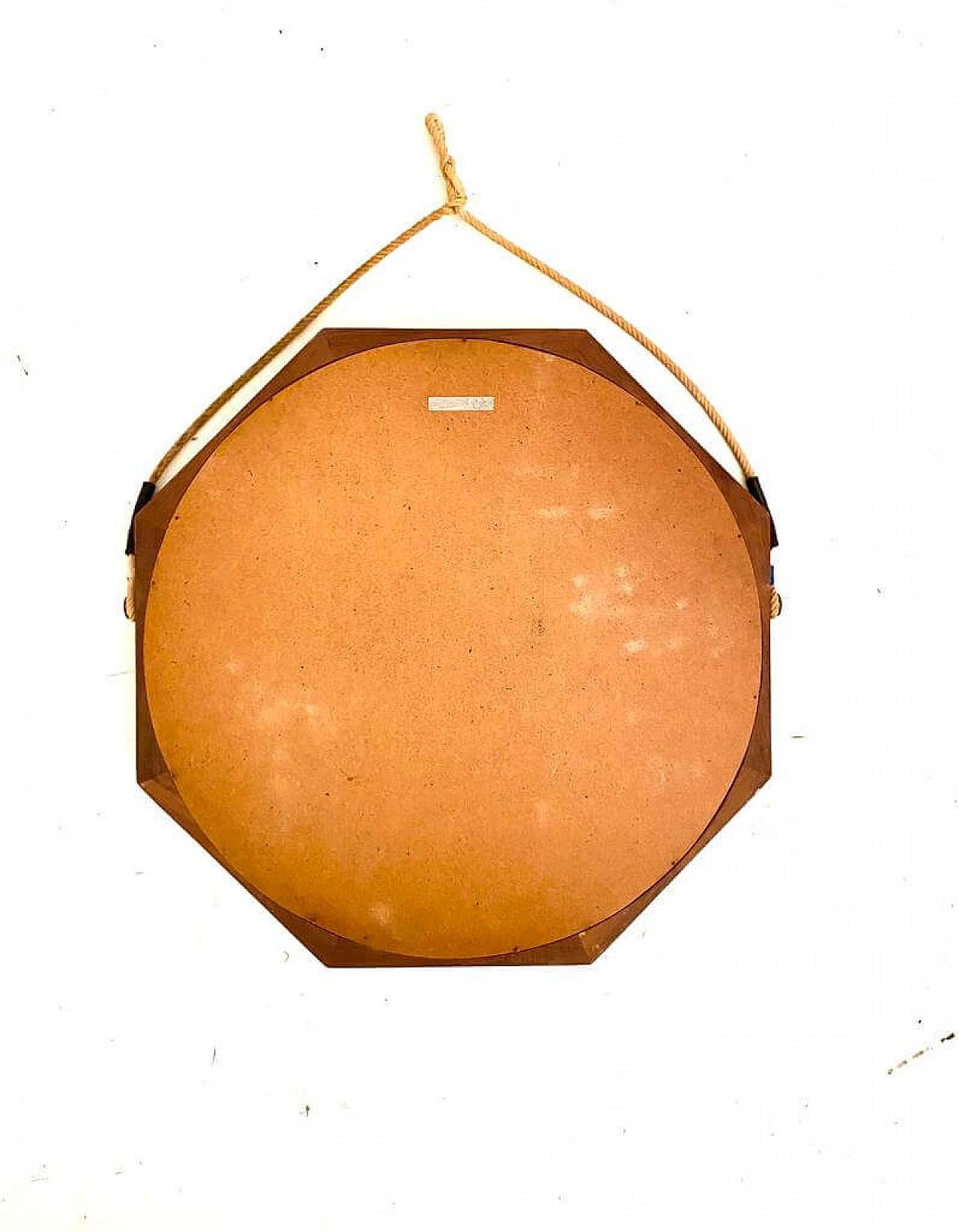 Specchio ottagonale in massello di teak di Campo & Graffi, anni '60 8