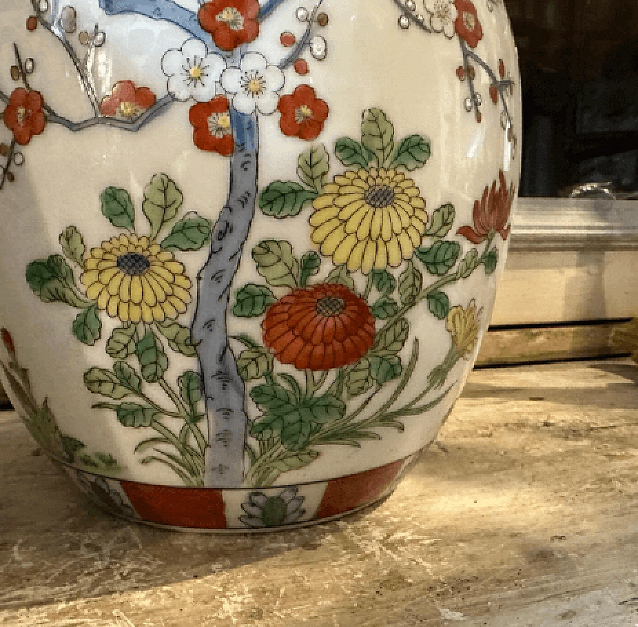 Coppia di barattoli da zenzero cinesi in ceramica dipinta, anni '60 7