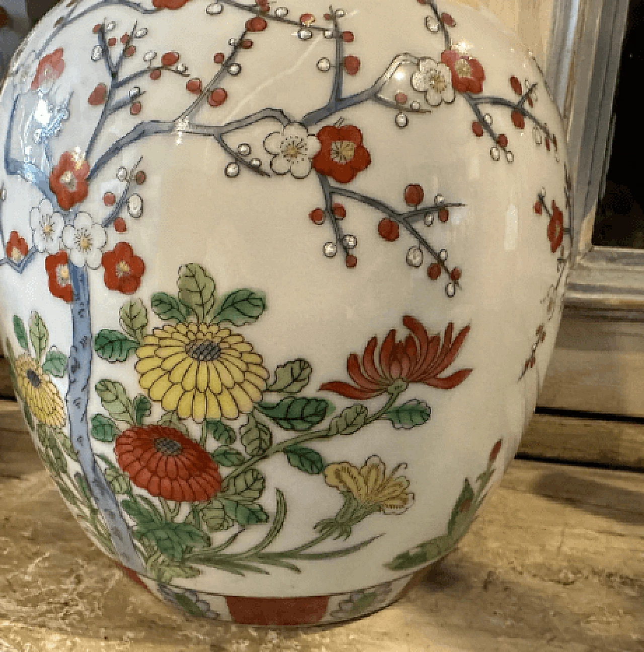 Coppia di barattoli da zenzero cinesi in ceramica dipinta, anni '60 13