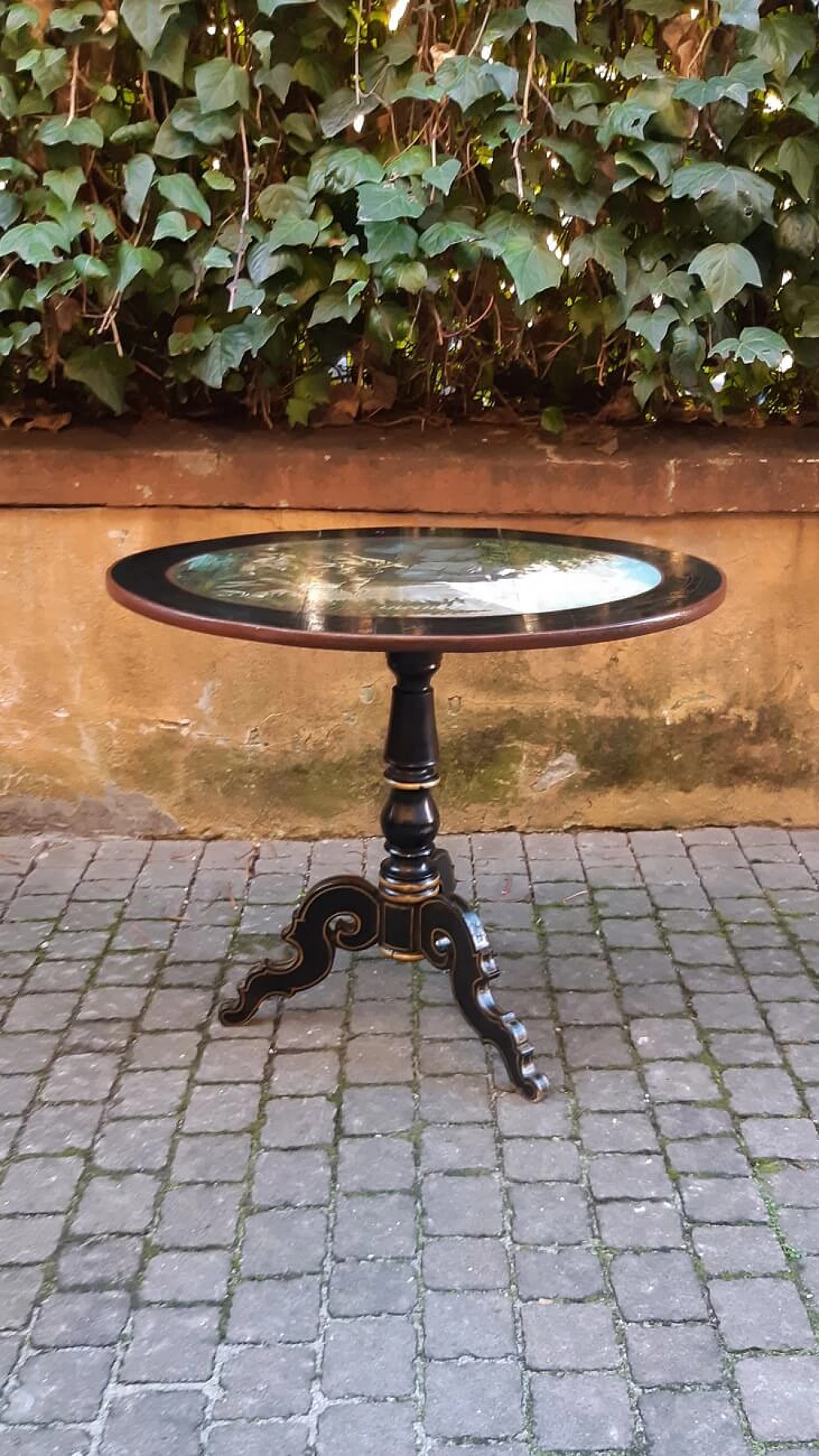 Napoleon III a vela side table with painted top, second half of the 19th century 7