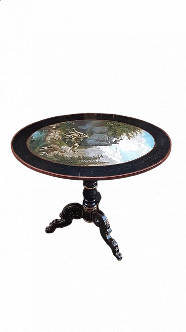Napoleon III a vela side table with painted top, second half of the 19th century