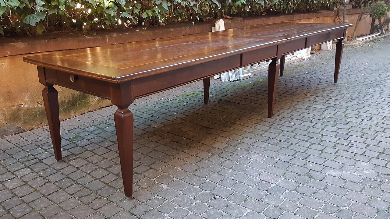 Emilian walnut and oak table, second half of the 19th century 6