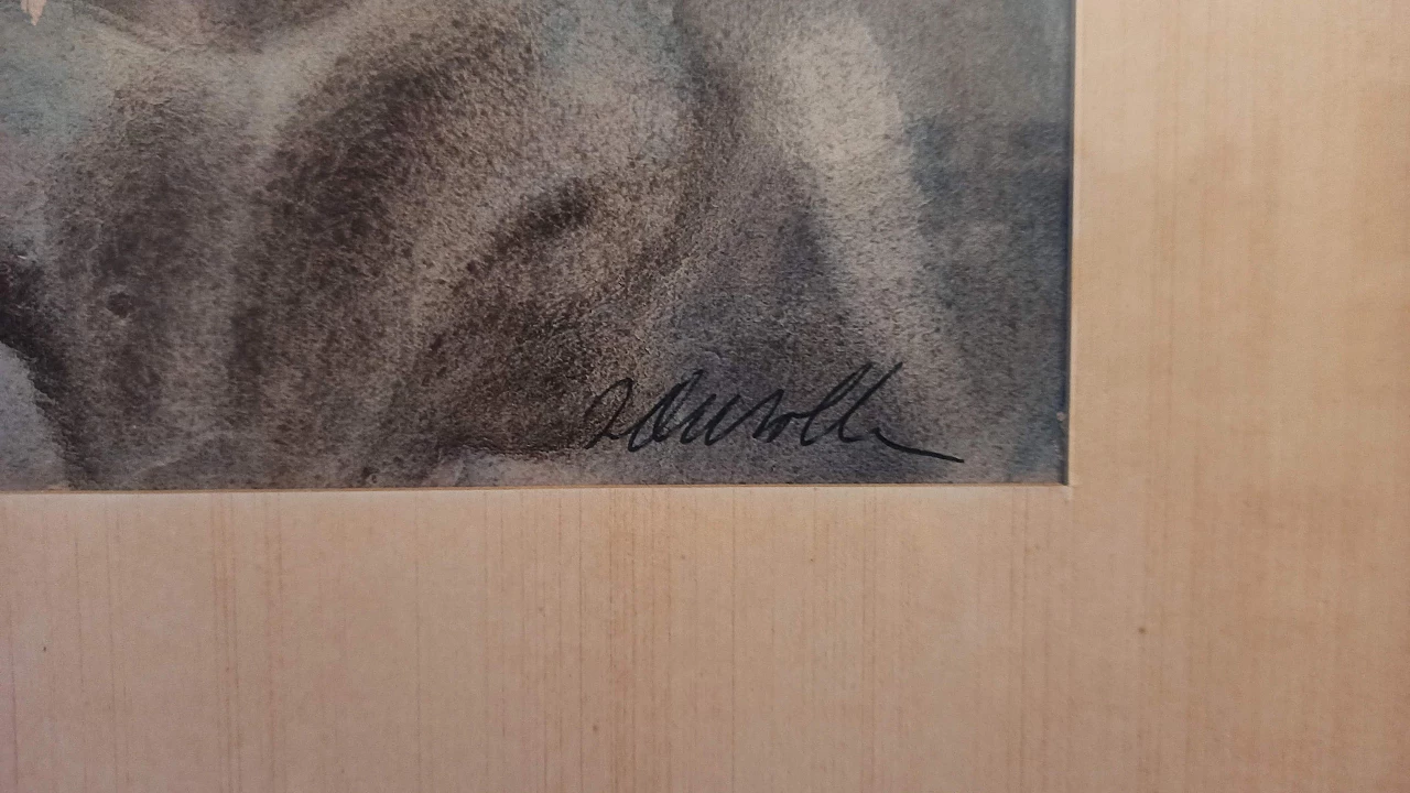 Acquerello 3 figure con tutù di Zanzotto, anni '60 3