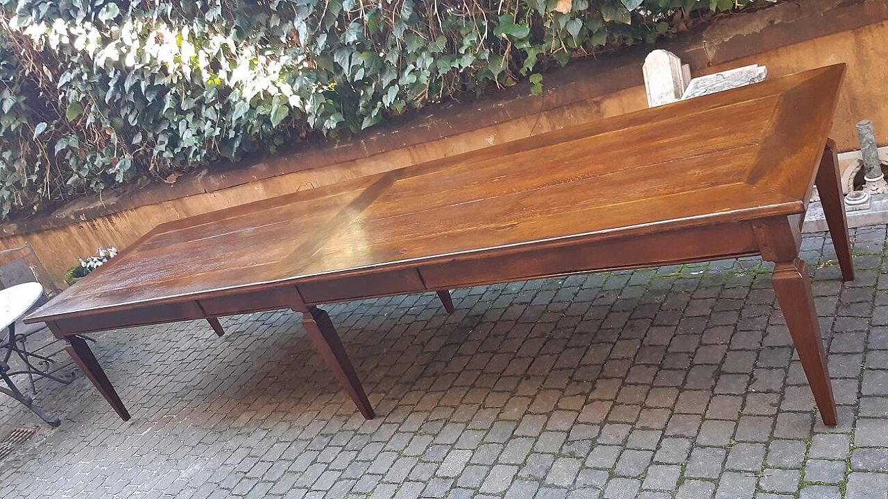 Emilian walnut and oak table, second half of the 19th century 7