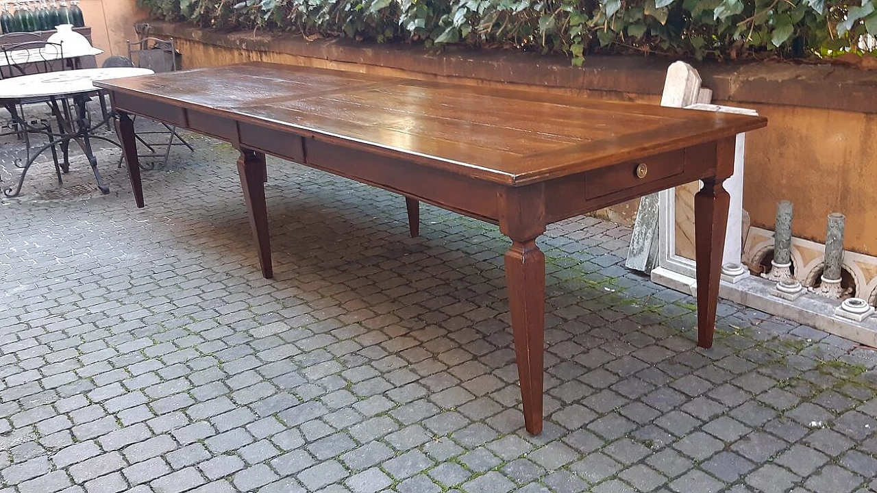 Emilian walnut and oak table, second half of the 19th century 8