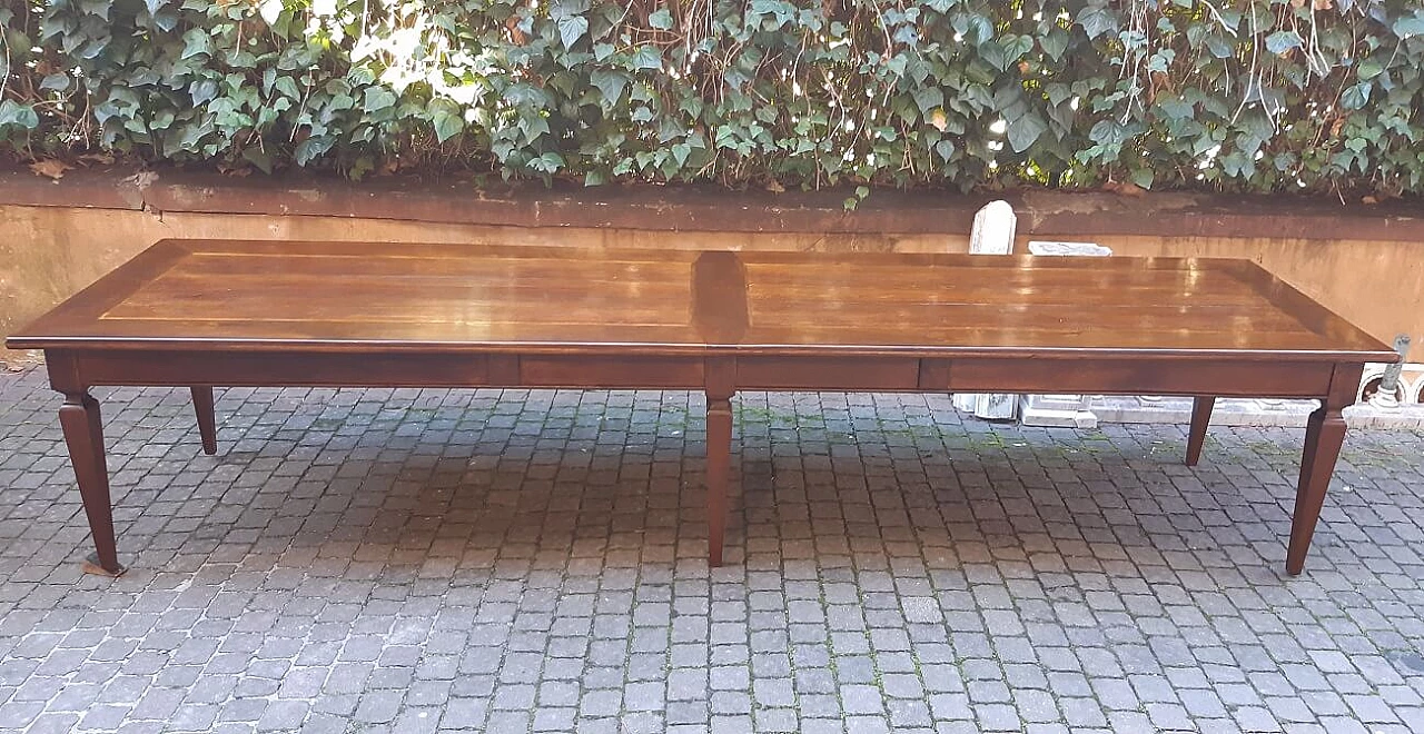 Emilian walnut and oak table, second half of the 19th century 9