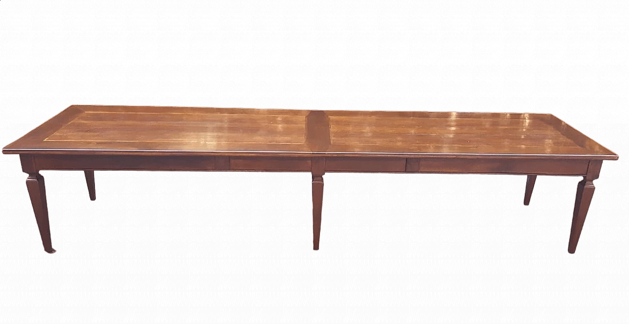 Emilian walnut and oak table, second half of the 19th century 11