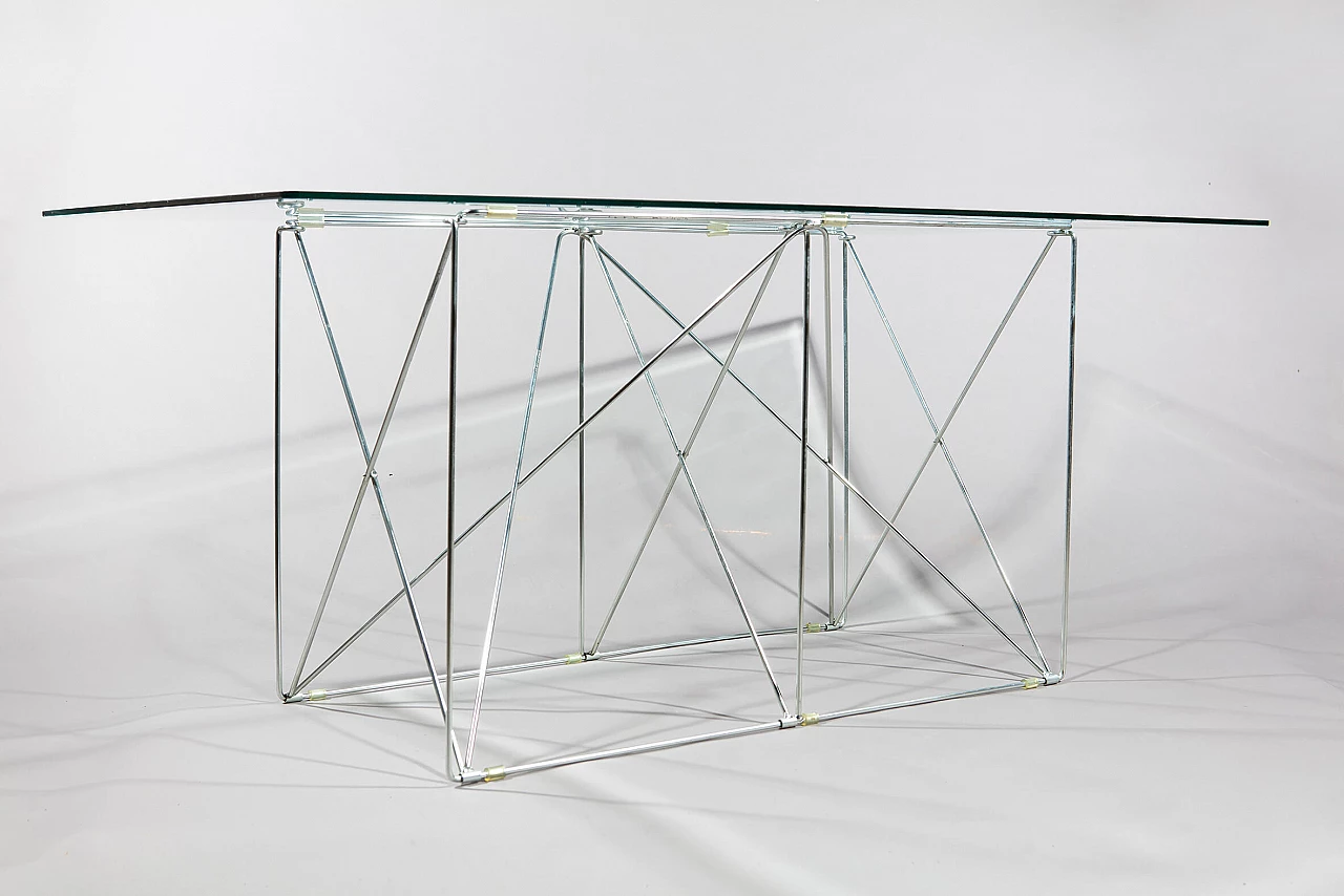 Desk in glass and steel by Max Sauze, 1970s 2