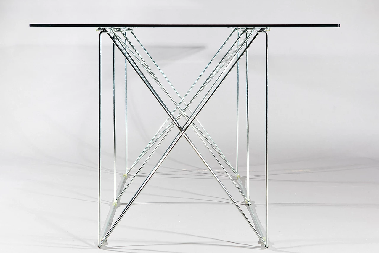 Desk in glass and steel by Max Sauze, 1970s 4