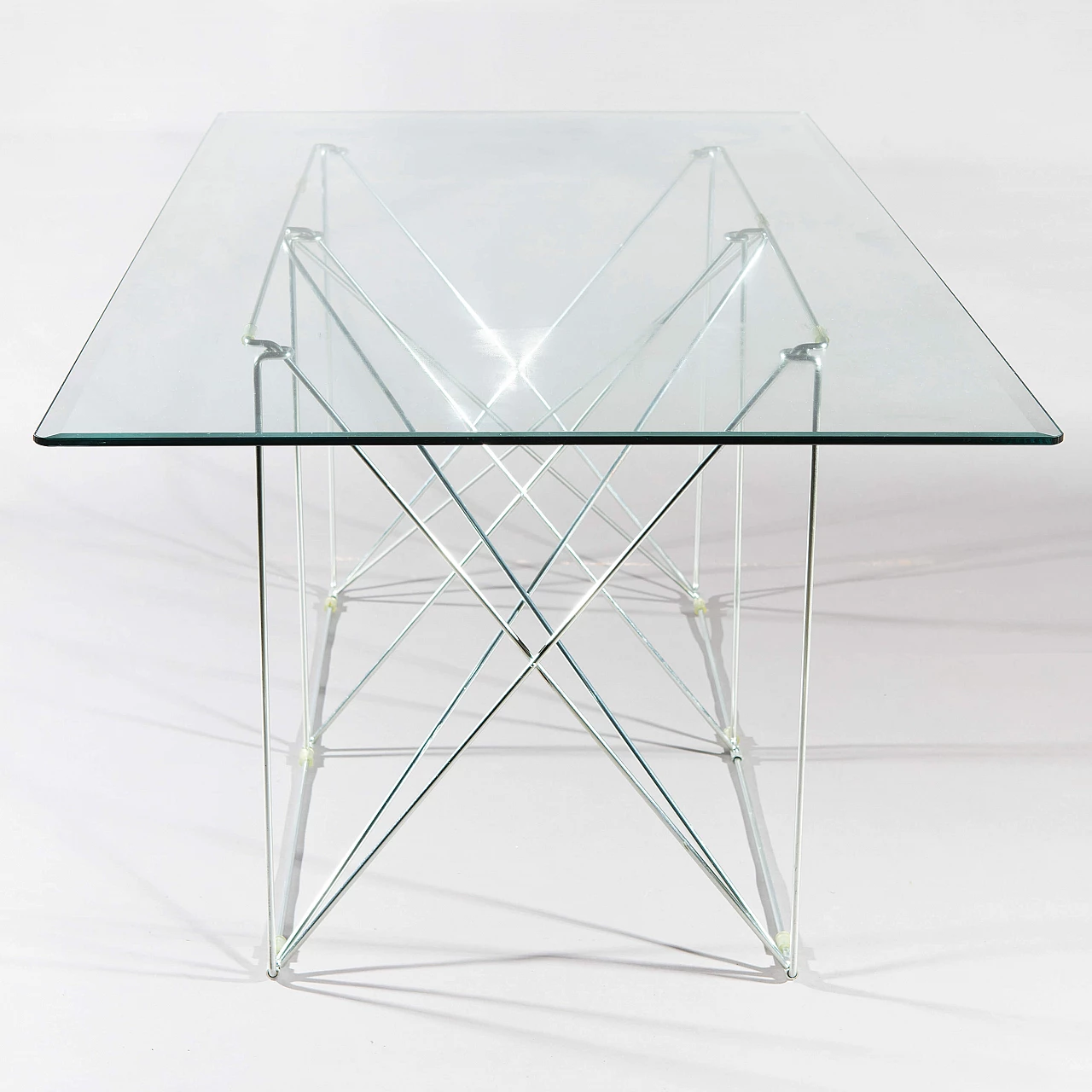 Desk in glass and steel by Max Sauze, 1970s 5